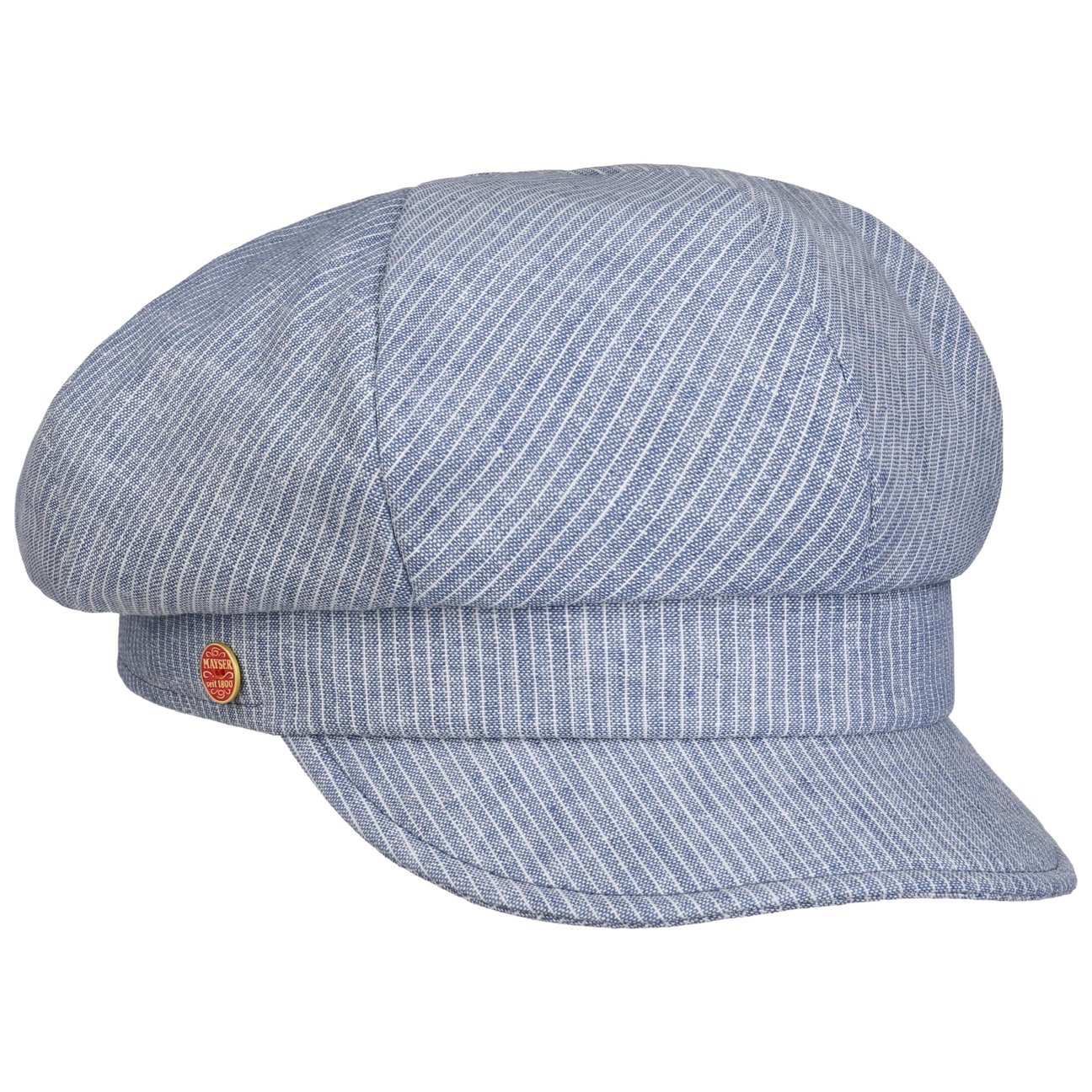 Mayser Women's Blue Camilla Linen Cotton Newsboy Cap By