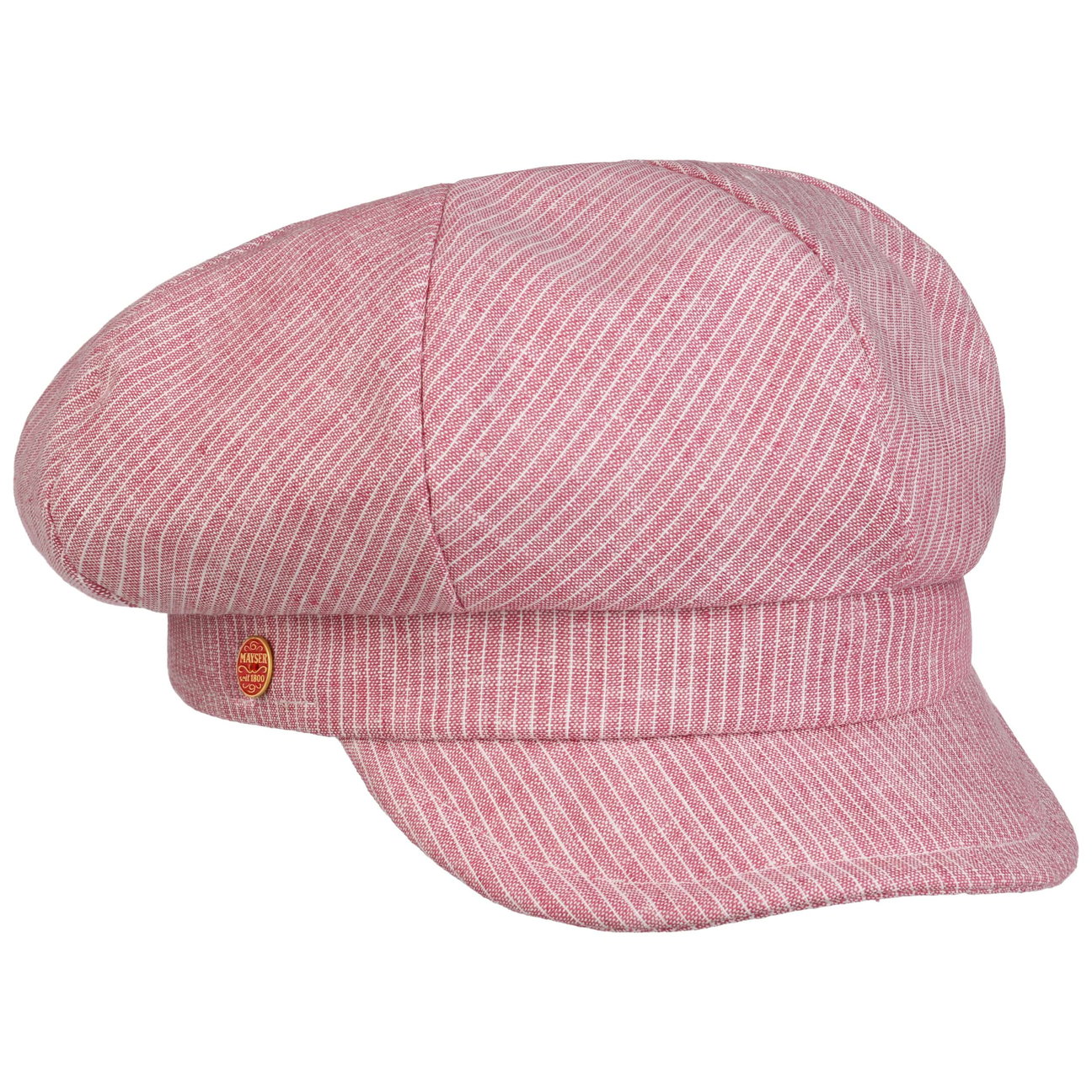 Mayser Women's Red Camilla Linen Cotton Newsboy Cap By