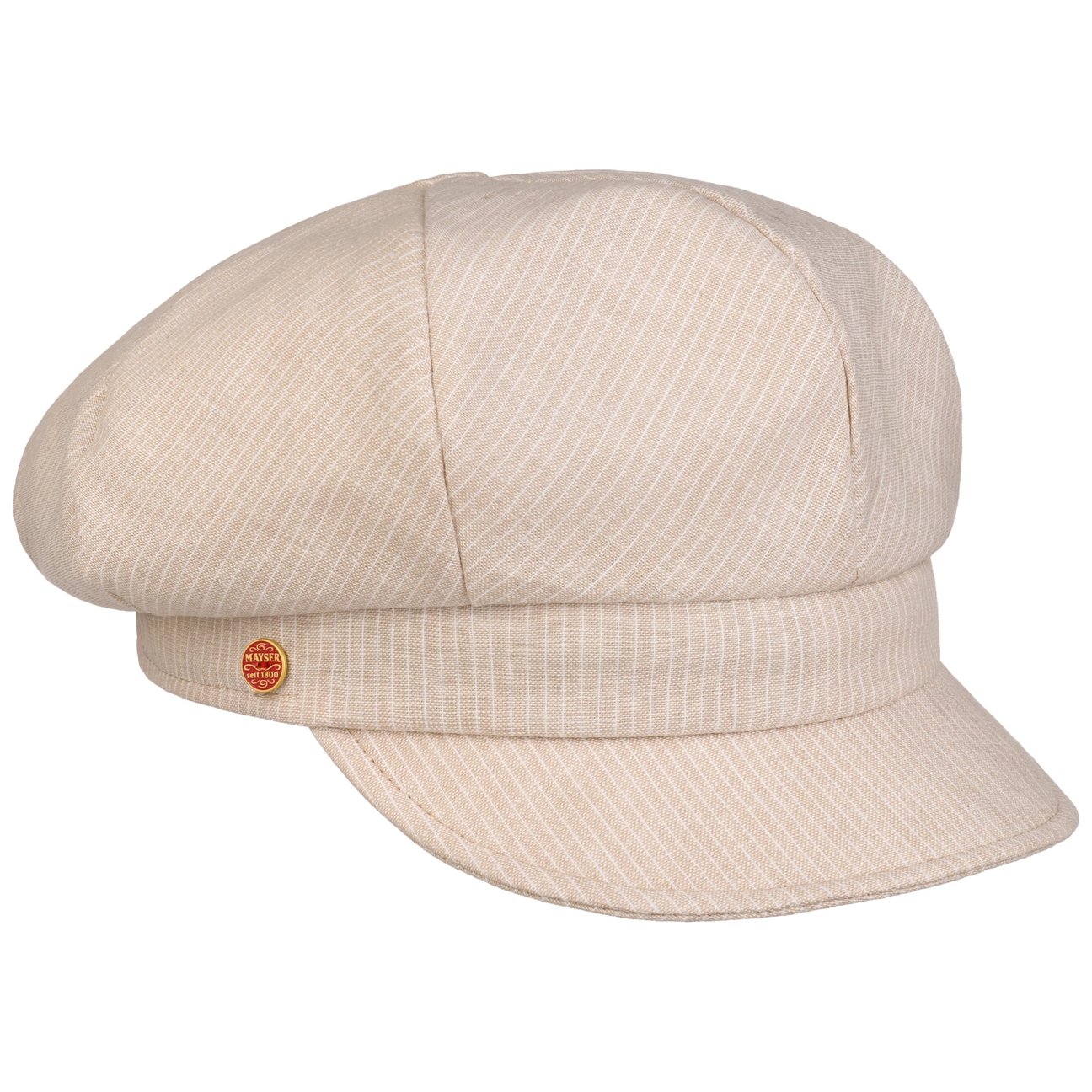 Mayser Women's Oatmeal Camilla Linen Cotton Newsboy Cap By