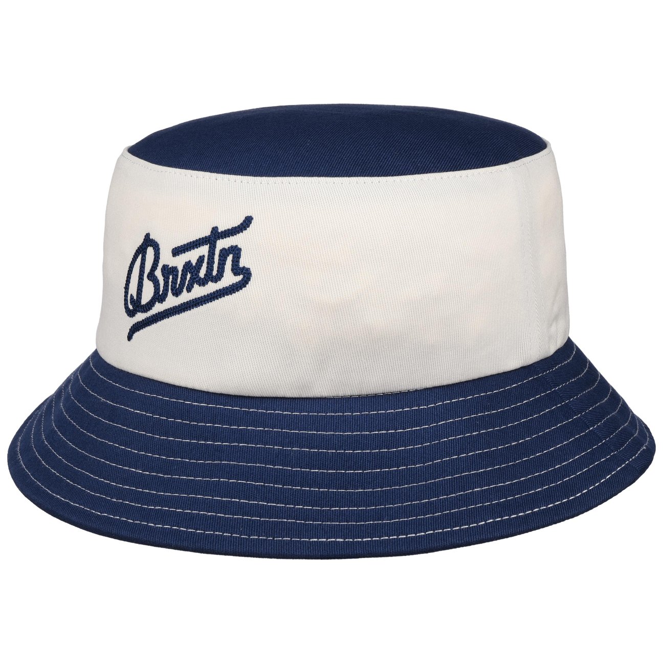 Brixton Men's White-Navy Eldon Packable Bucket Hat By