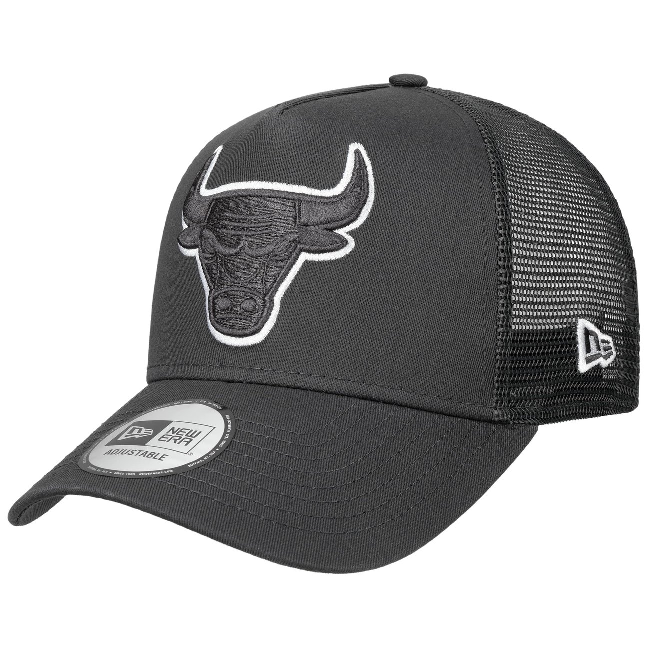 New Era Men's Black Outline Ef Bulls Trucker Cap By