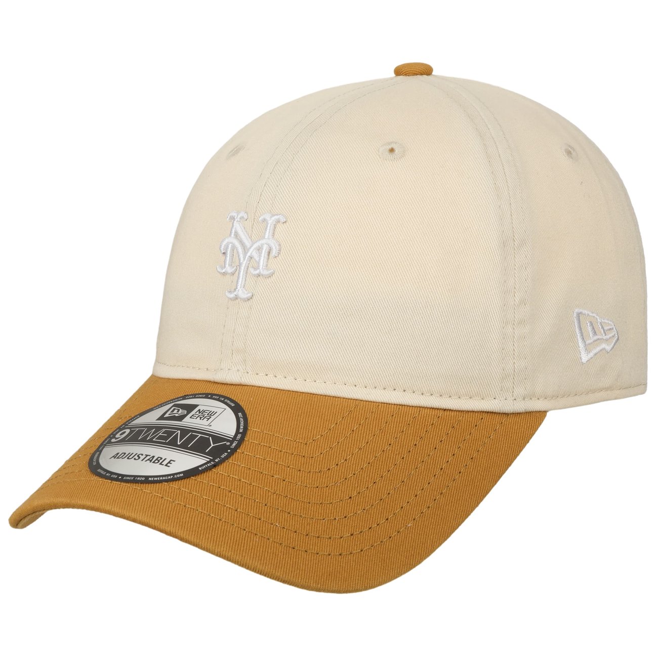 New Era Men's Cream White 9Twenty Mini Washed Contrast Ny Cap By