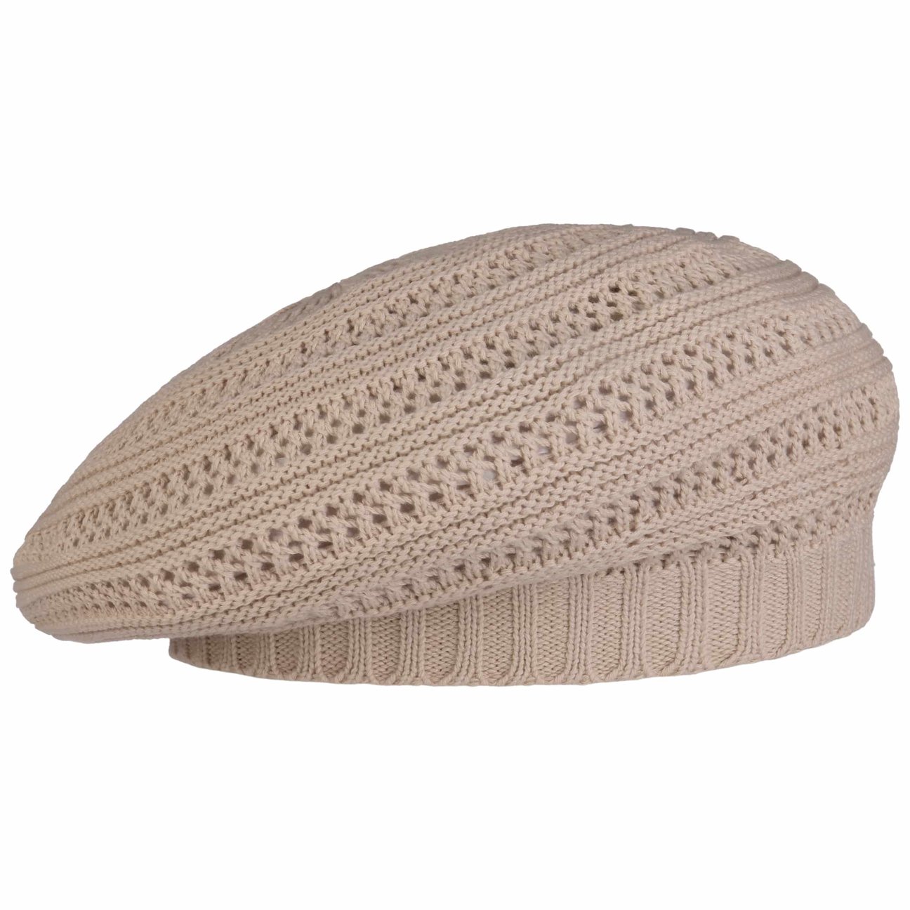 Loevenich Women's Beige Uni Cotton Beret By