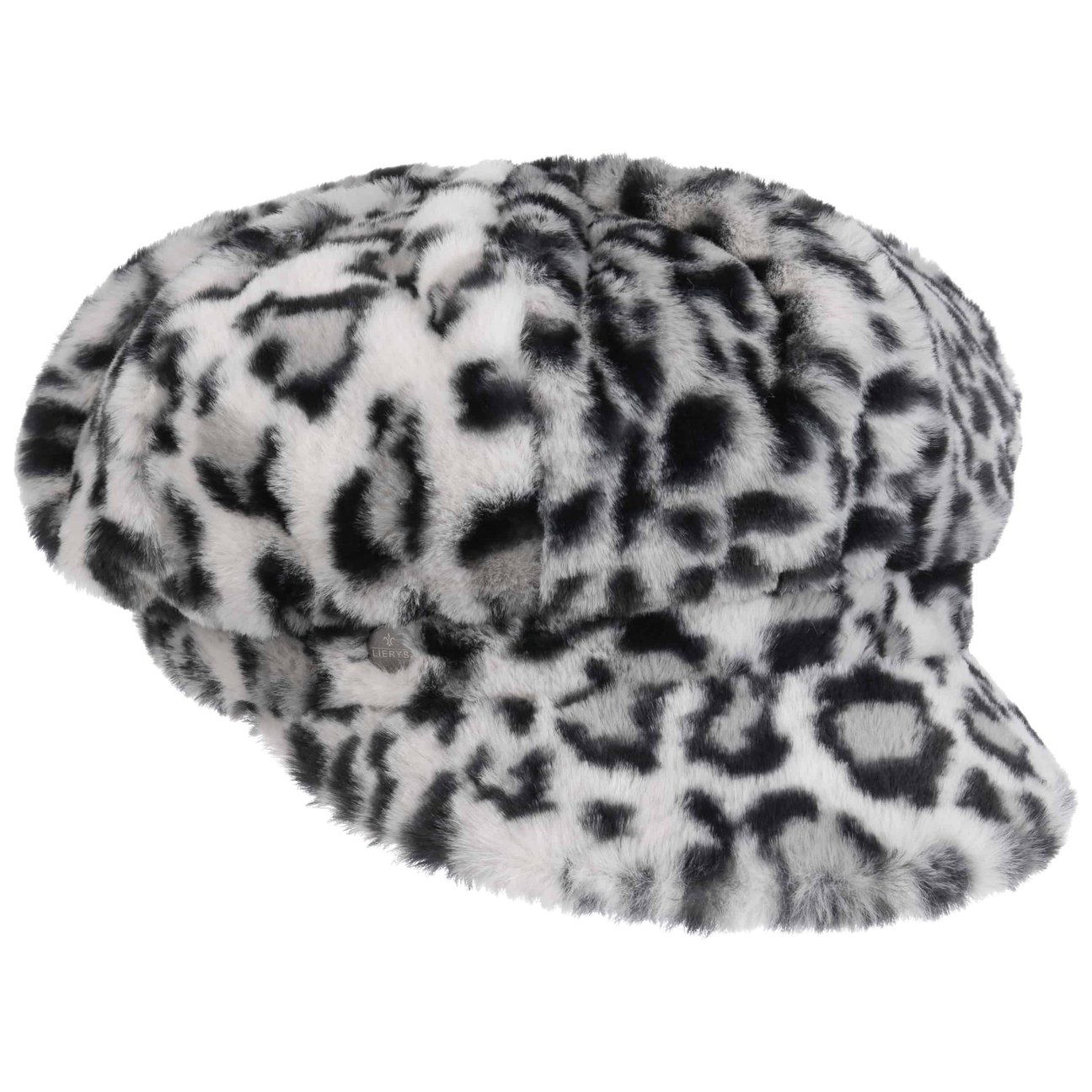 Lierys Women's Light Grey Snow Leo Newsboy Cap By