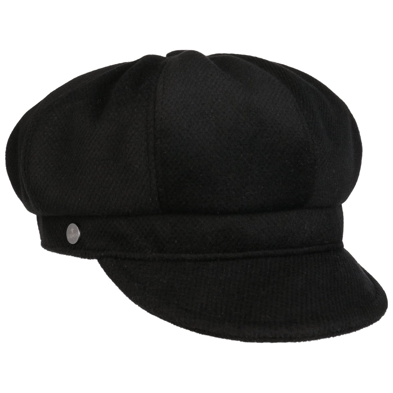 Lierys Women's Black Silby Newsboy Cap With Cashmere By