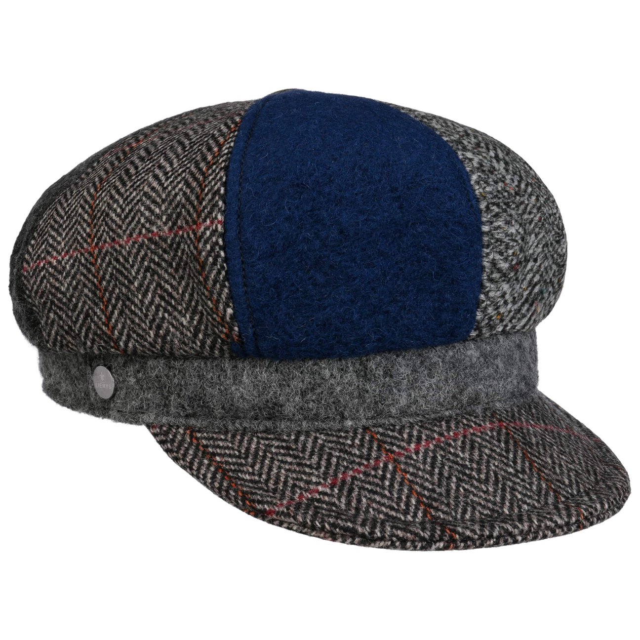Lierys Women's Blue Patchwork Wool Newsboy Cap By
