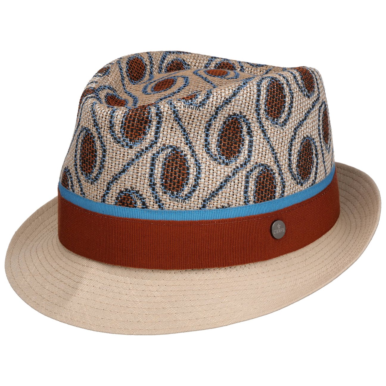 Lierys Women's Beige-Blue Benita Dots Trilby Hat By