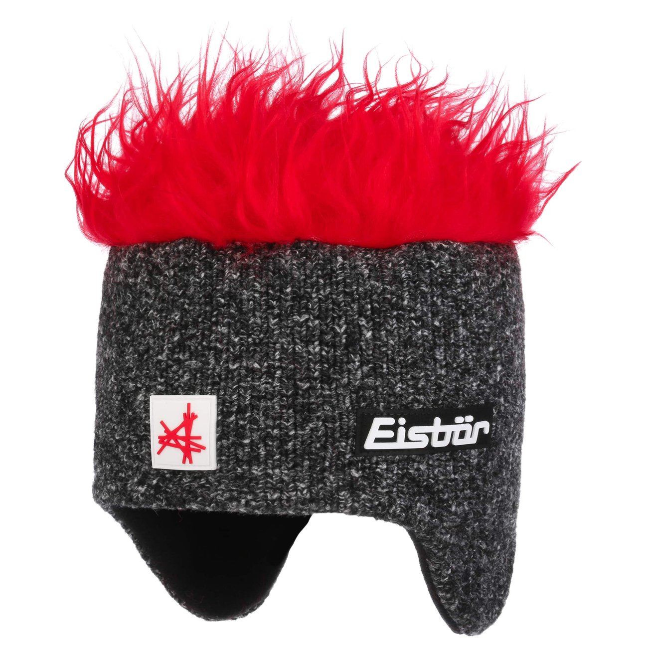 Eisbär Men's Anthracite-Red Cocker Skipool Ski Austria Beanie By