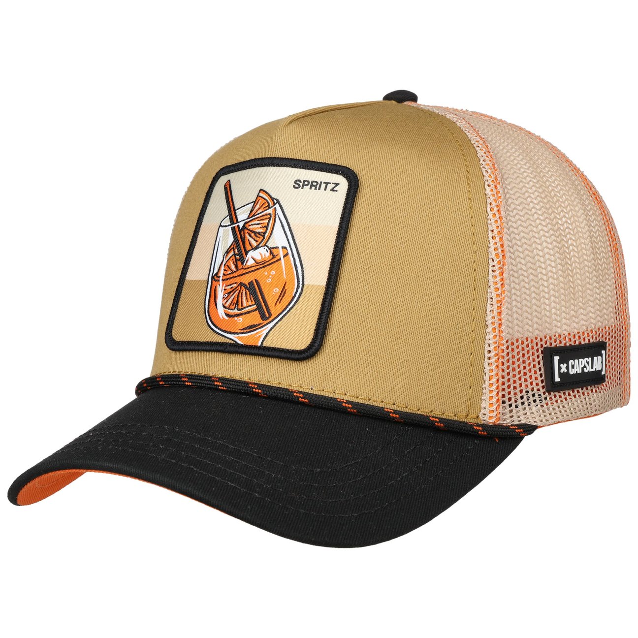Capslab Women's Beige Spritz Trucker Cap By