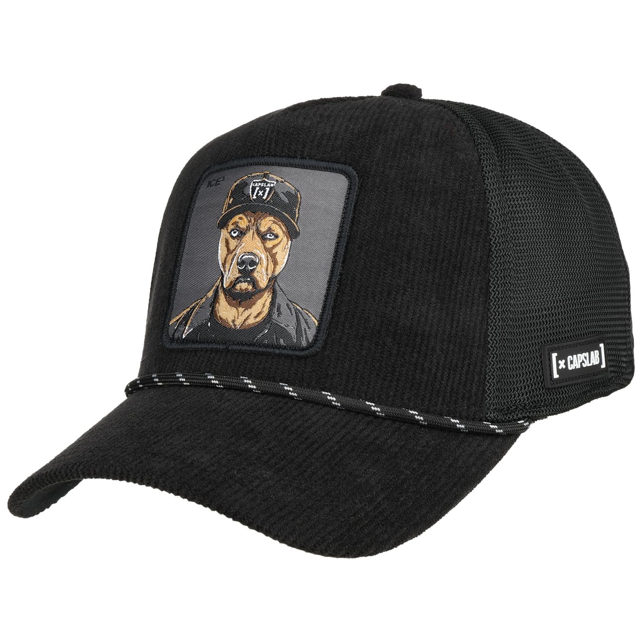 Capslab Women's Black Bad Dog Patch Premium Trucker Cap By