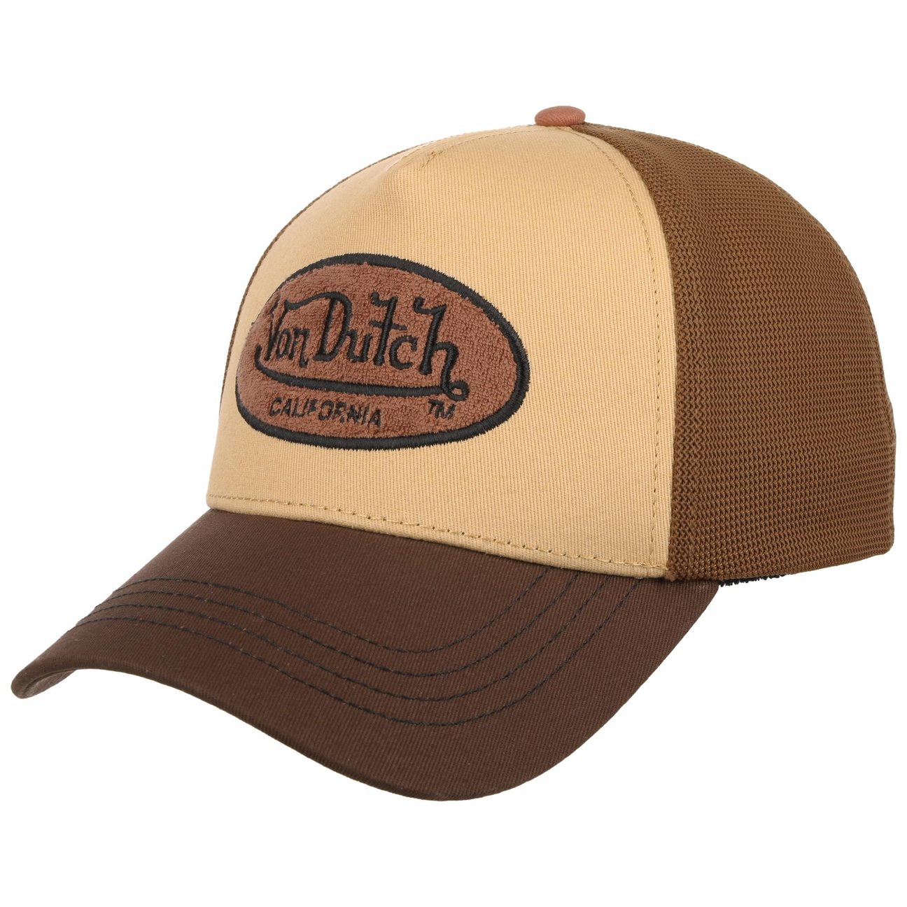 Von Dutch Men's Beige-Rust Terra Trucker Cap By