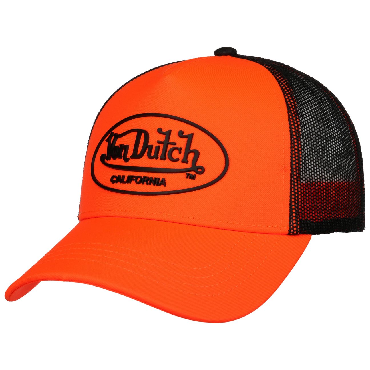 Von Dutch Men's Orange Full Neon Trucker Cap By