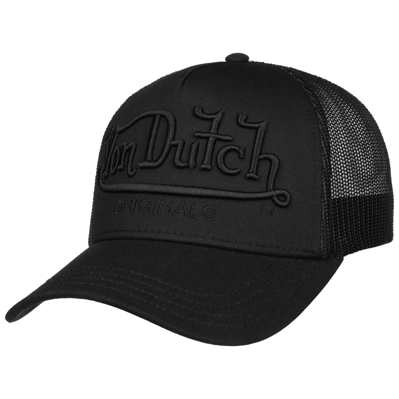 Von Dutch Men's Black Originals Trucker Cap By