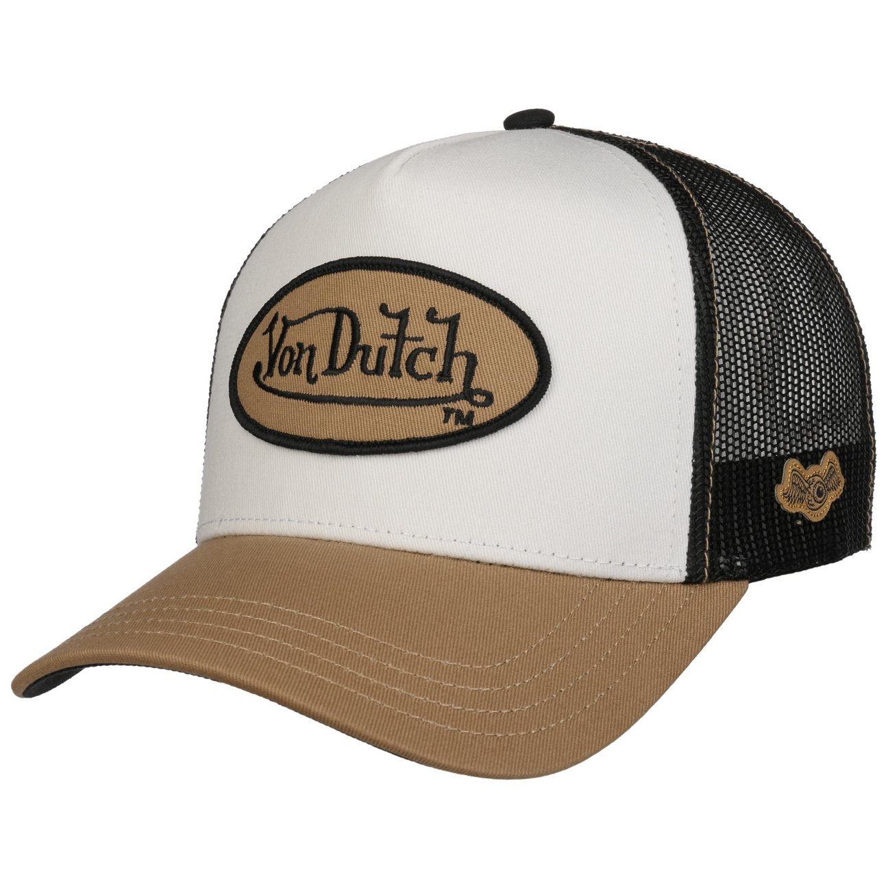 Von Dutch Men's Camel Classic Tricolour Trucker Cap By