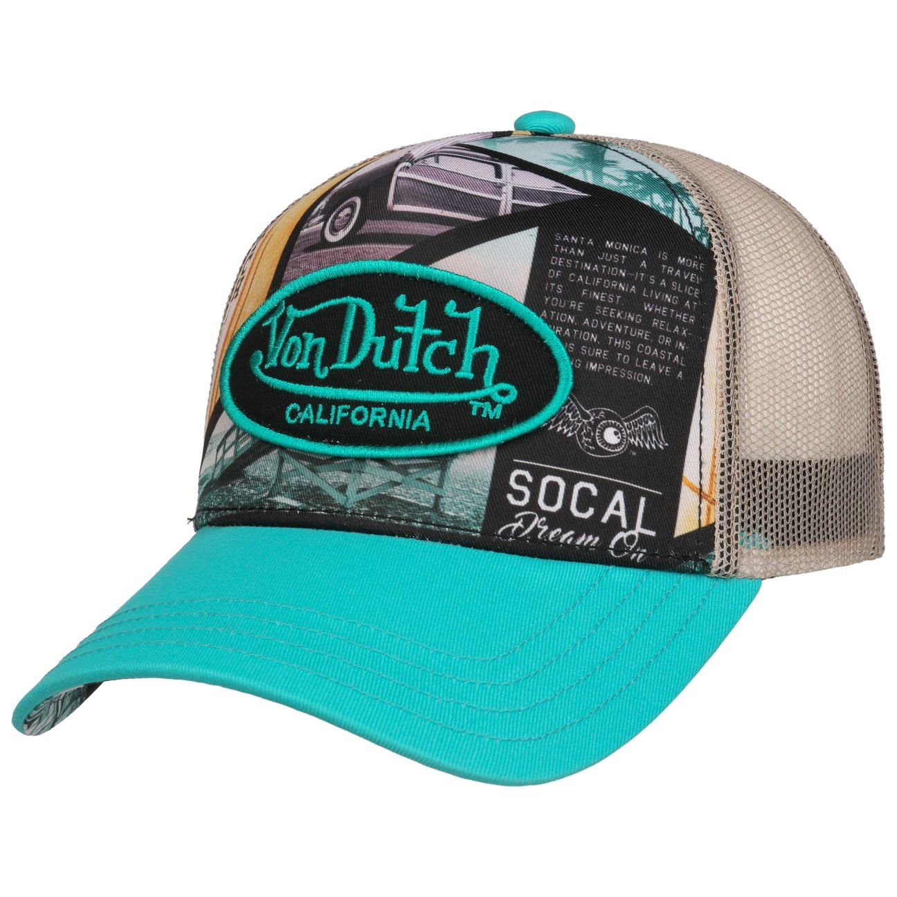 Von Dutch Men's Turquoise South California Trucker Cap By