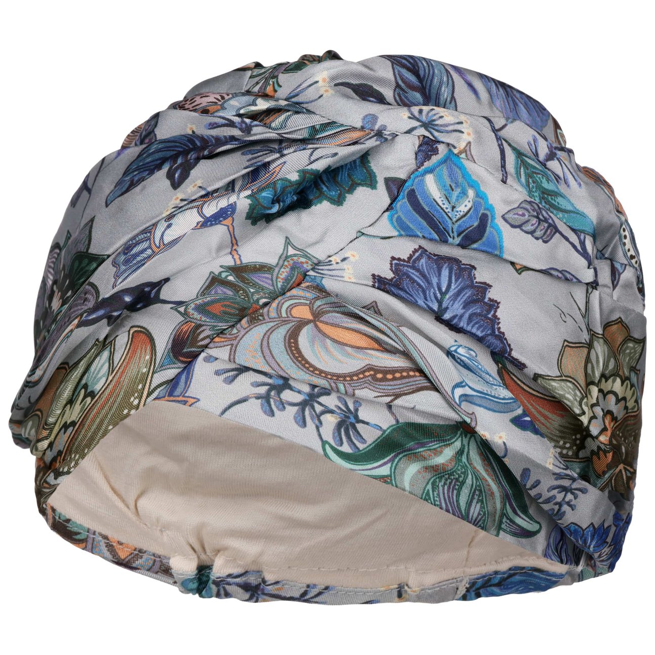 Christine Headwear Women's Blue-Grey Ciana Paisley Silk Turban By