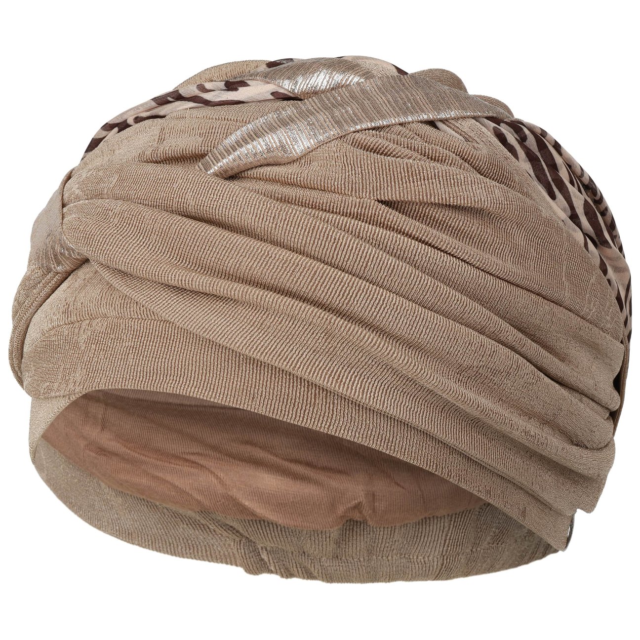 Christine Headwear Women's Taupe Perla Tiger Turban By