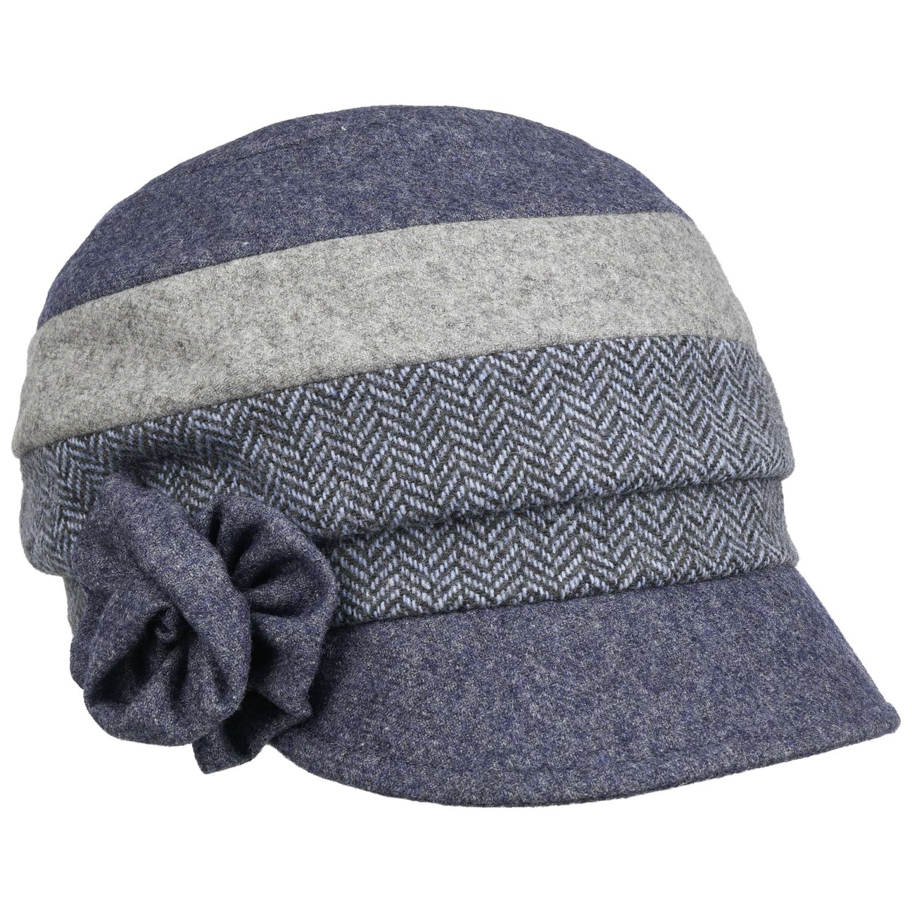 Seeberger Women's Blue-Grey Stine Patchwork Newsboy Cap By
