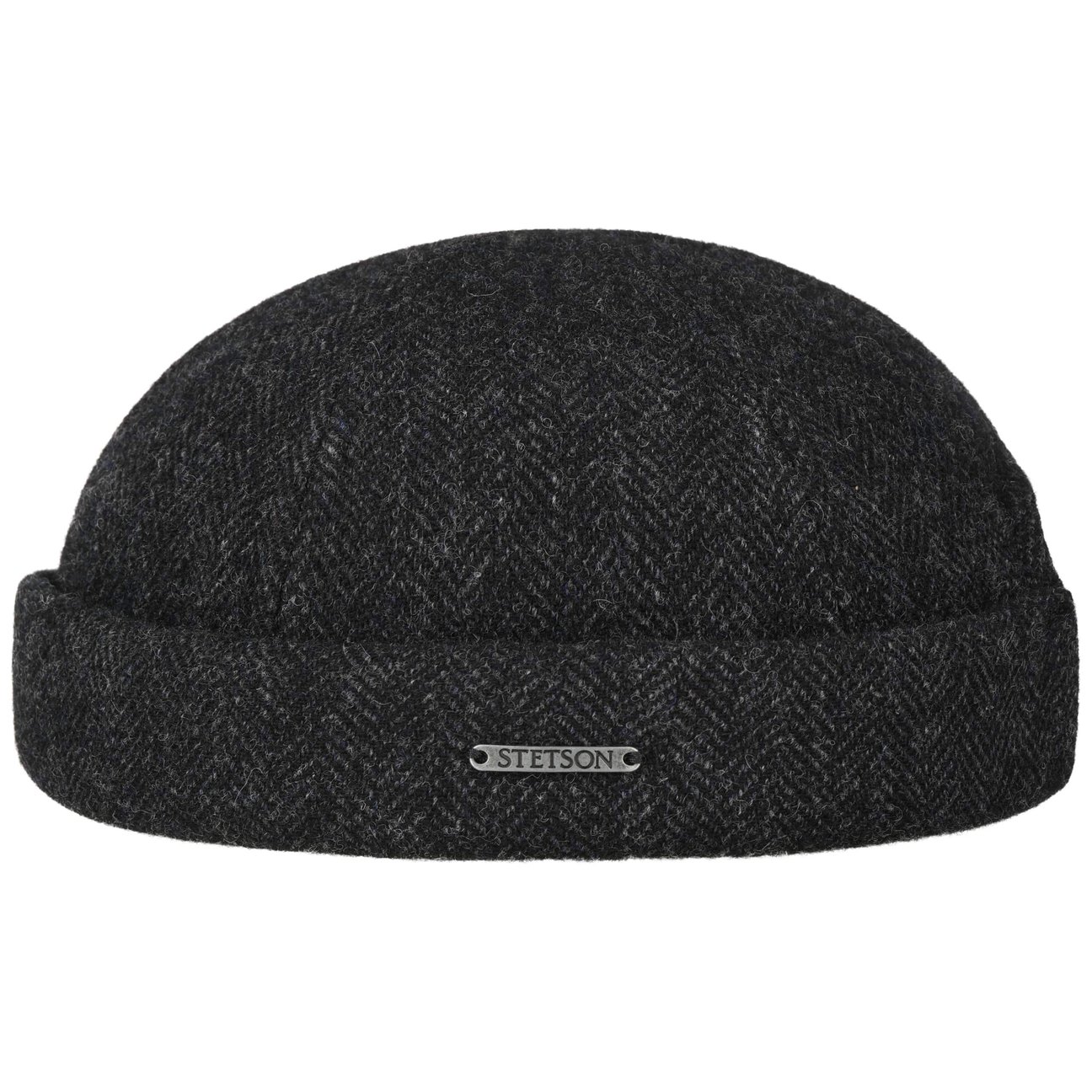 Stetson Anthracite Lavoy Herringbone Docker Hat By