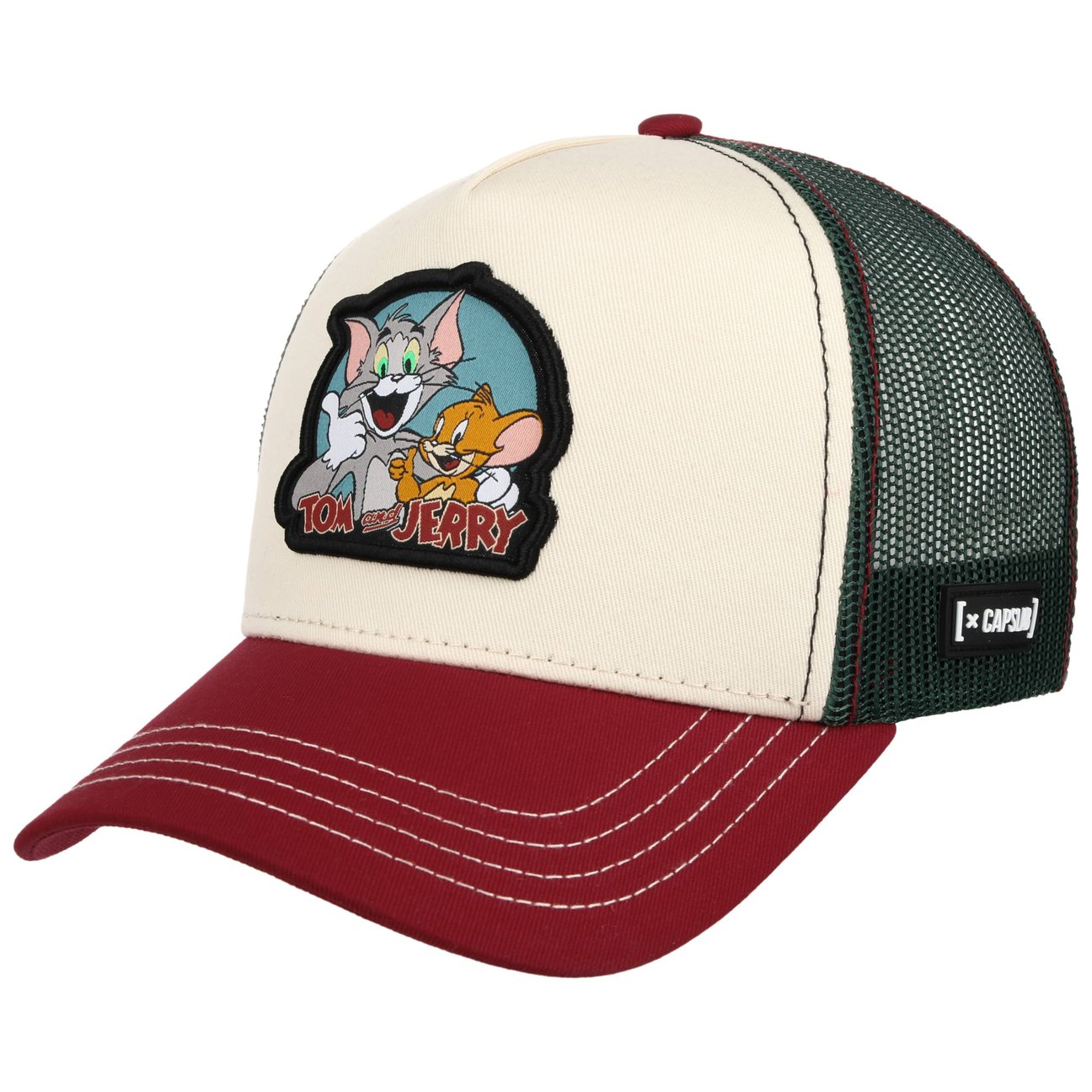 Capslab Women's Red Tricolour Tom & Jerry Cap By