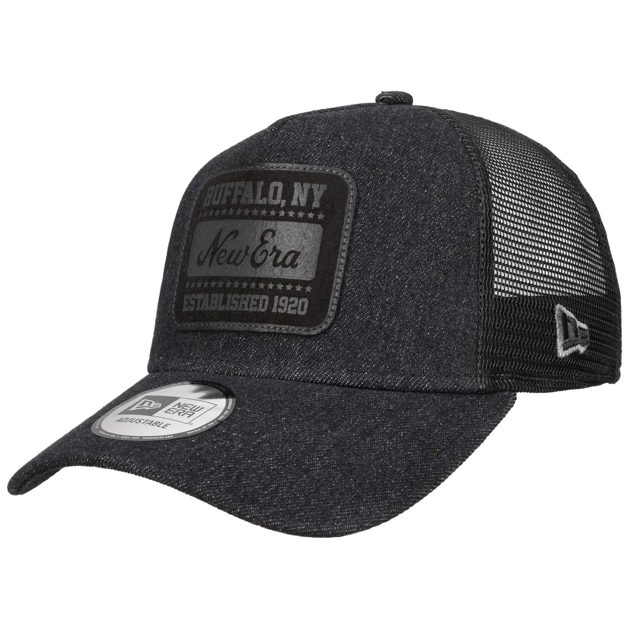 New Era Mens 9Forty Denim A-Frame Trucker Cap - Black - Image 3