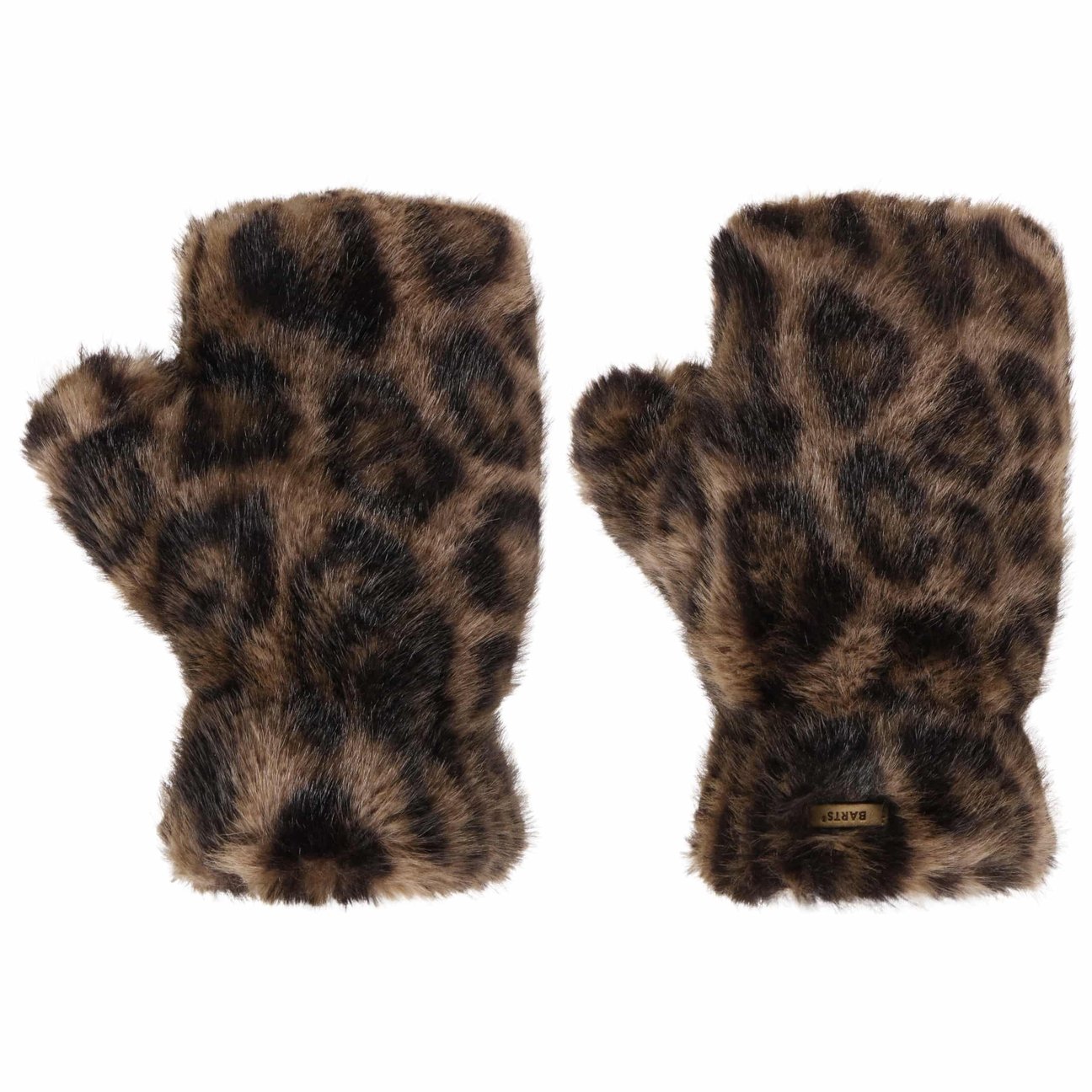 Barts Women's Brown Britamu Faux Fur Fingerless Gloves Leo In 37 Print - Image 3