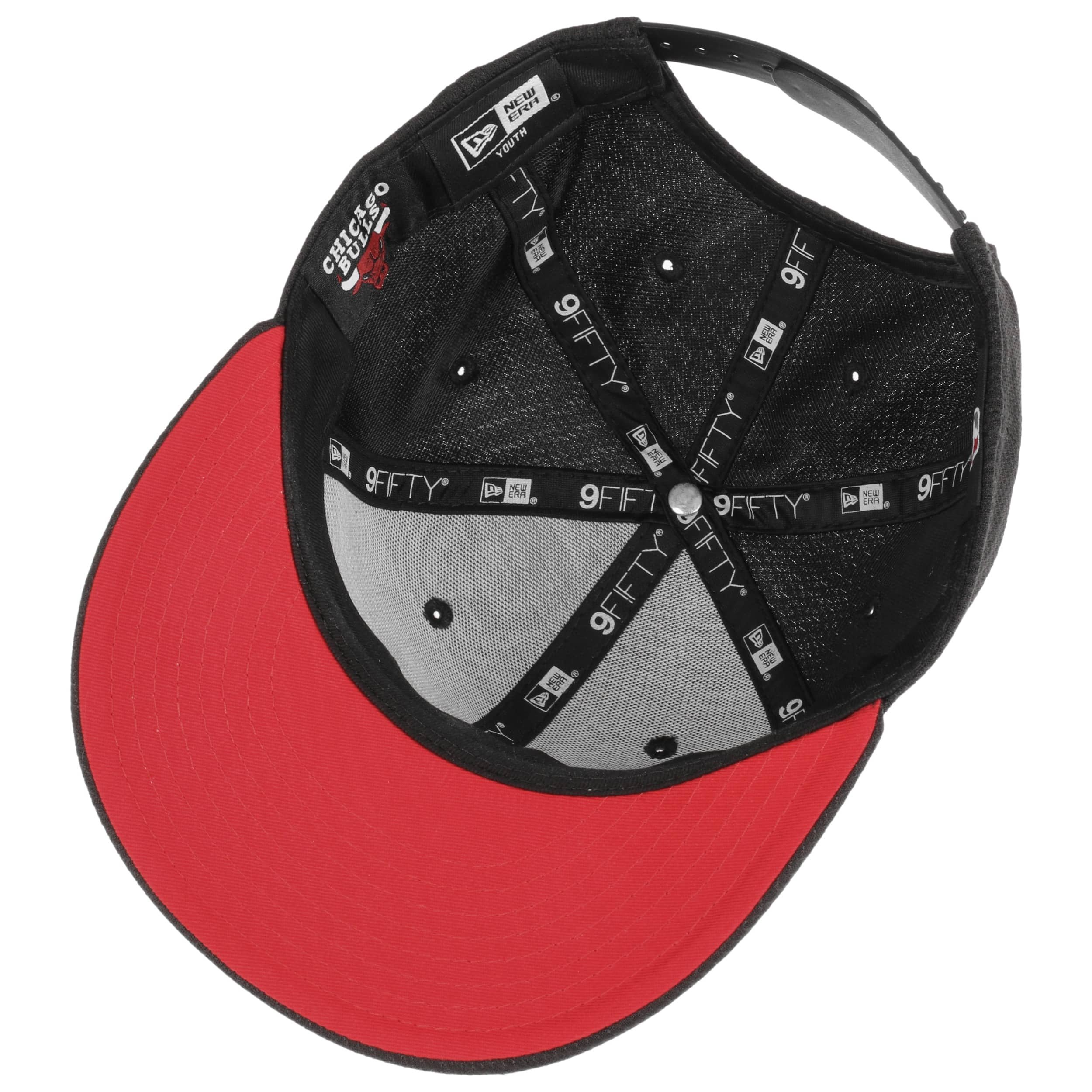 New Era 9Fifty Berretto Snapback Chicago Bulls – Diamond Contrast, Colore Nero/Nero, Per Bambino, Regolabile, Ufficiale NBA