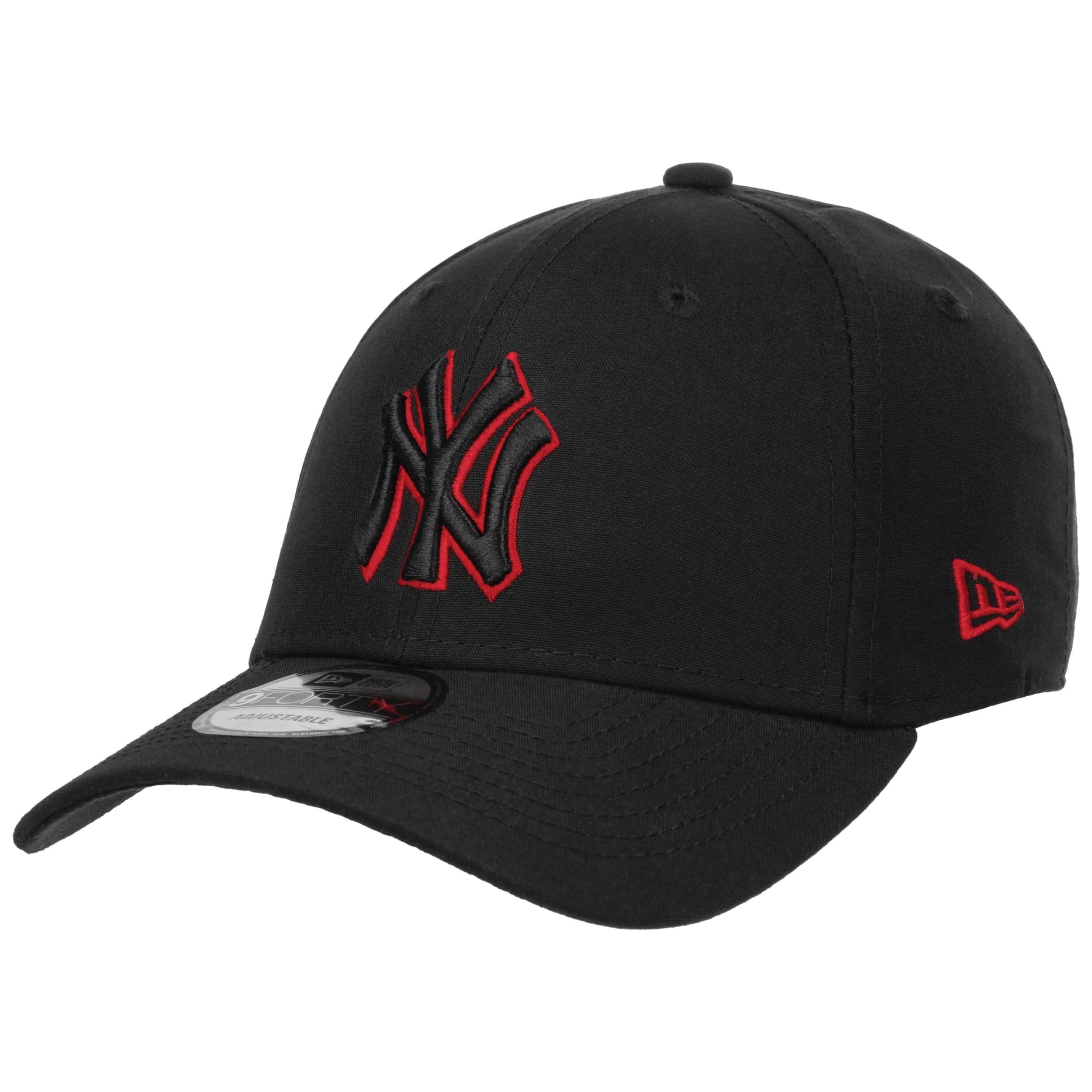 New York Yankees Hat Baseball Cap Fitted 7 1/2 New Era MLB Retro Black Red  NYY