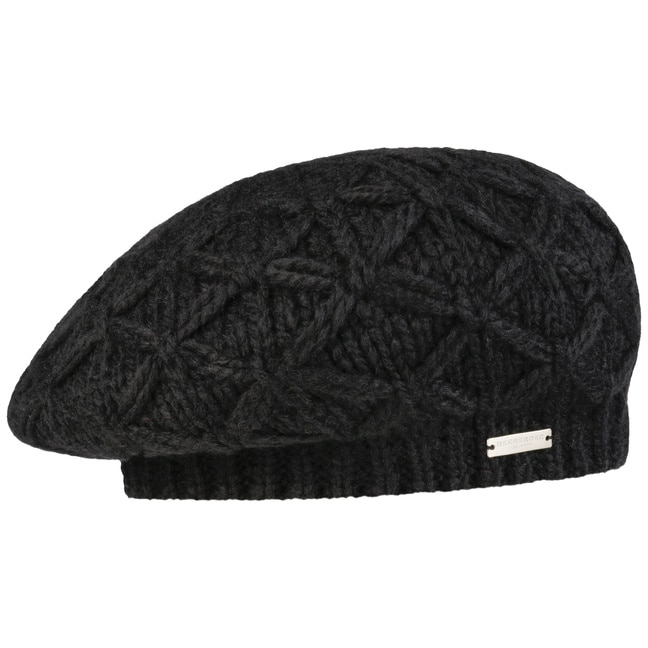 Black knit beret discount