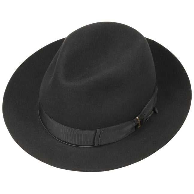 Beaver Fur Felt Hat by Borsalino Col. Black, Size 55 cm
