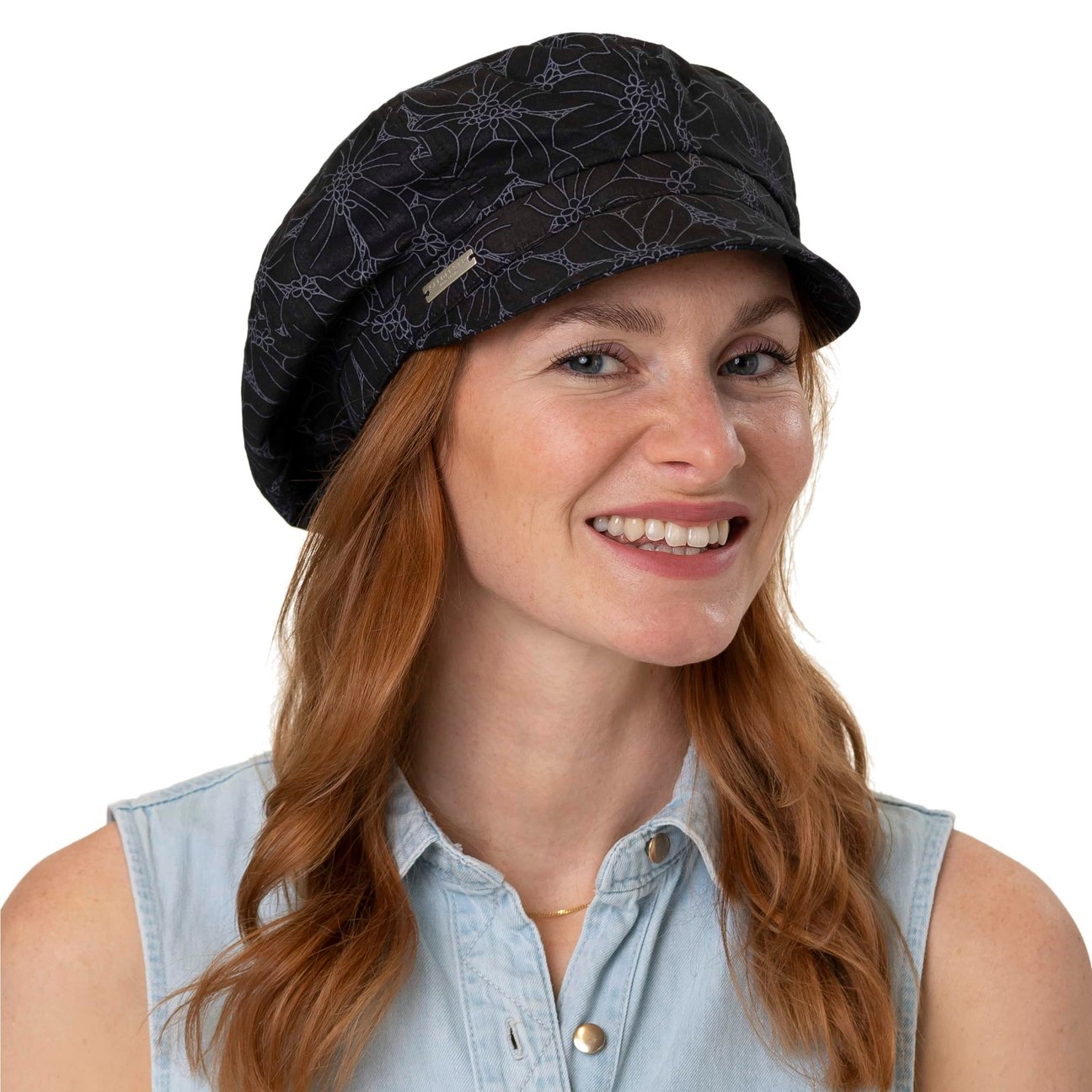 Belvonja Flower Newsboy Cap by Seeberger £40.95
