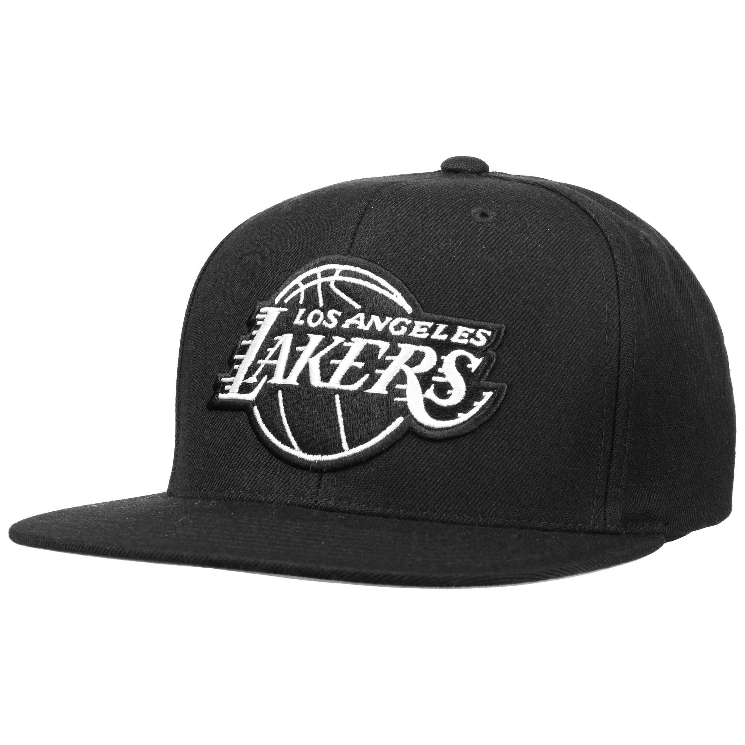 black and white lakers hat