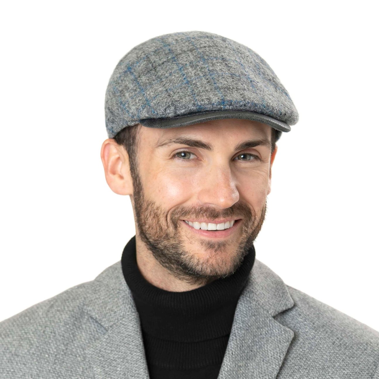 Capri Check Harris Tweed Flat Cap by 
