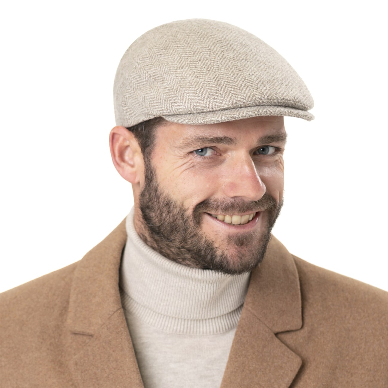 Classic Herringbone Wool Flat Cap by Lierys £60.95