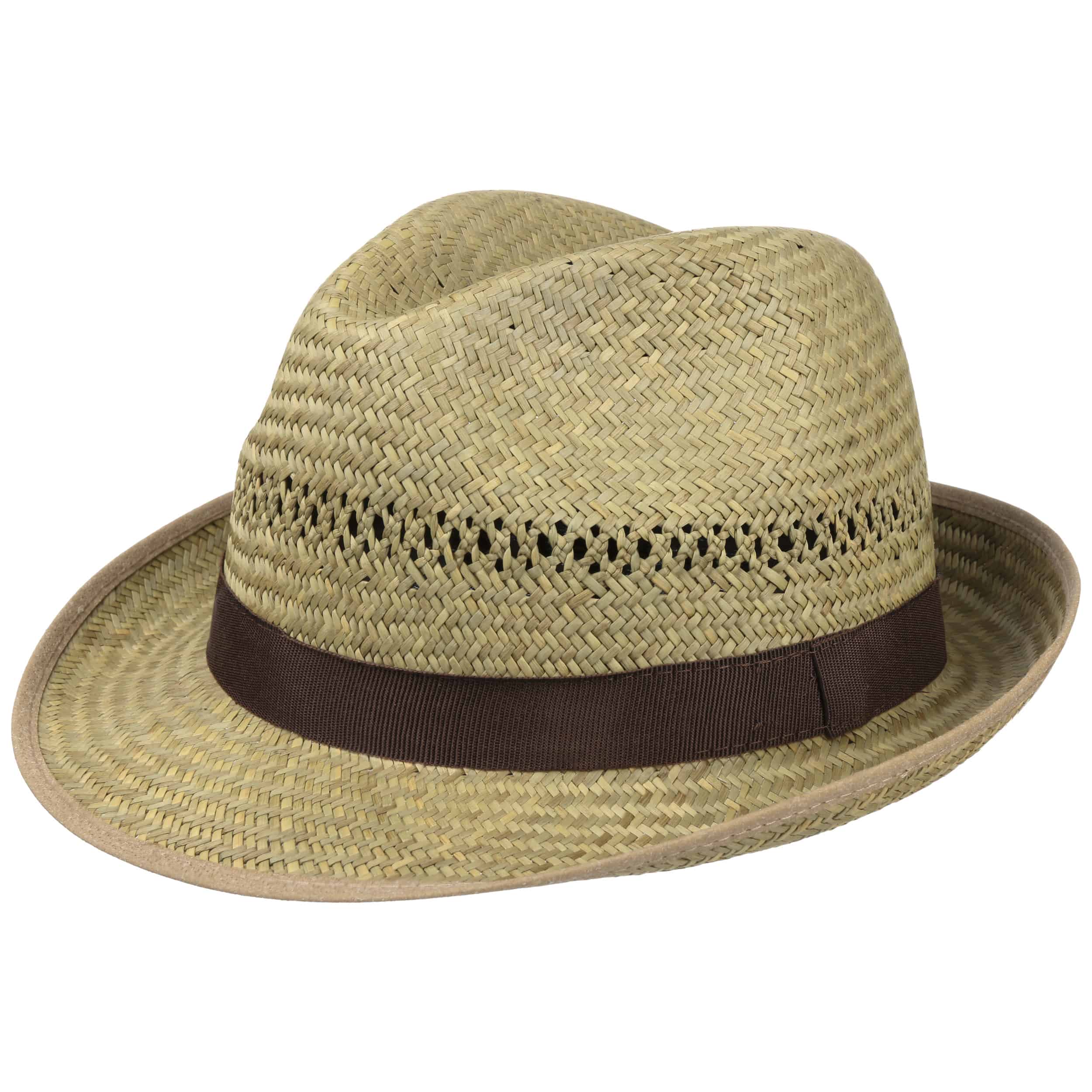 Classic Straw Trilby Hat by Lipodo Col. Nature, Size XL (60-61 cm)