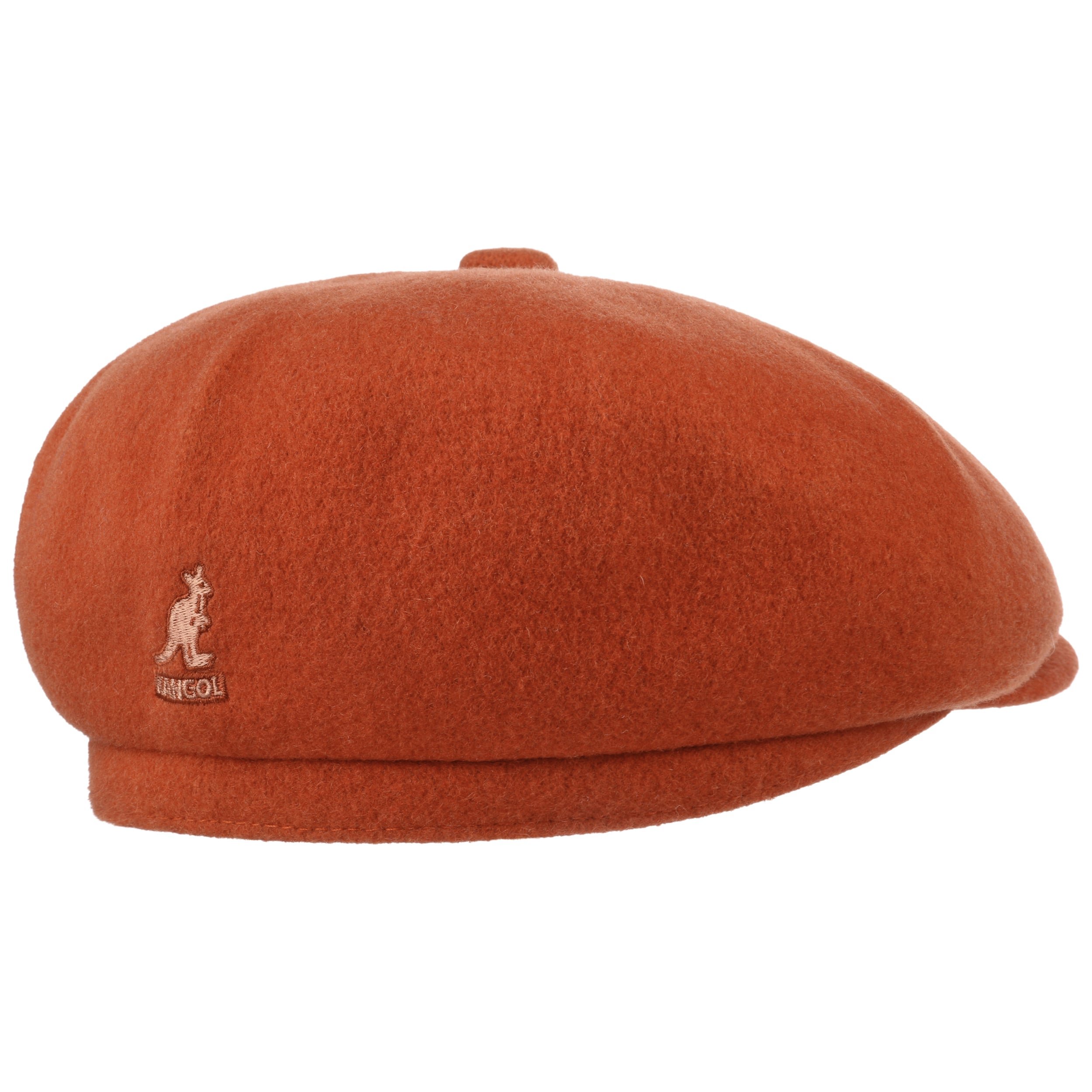 Classic Wool Hawker Flat Cap by Kangol Col. Orange, Size L (58-59 cm)