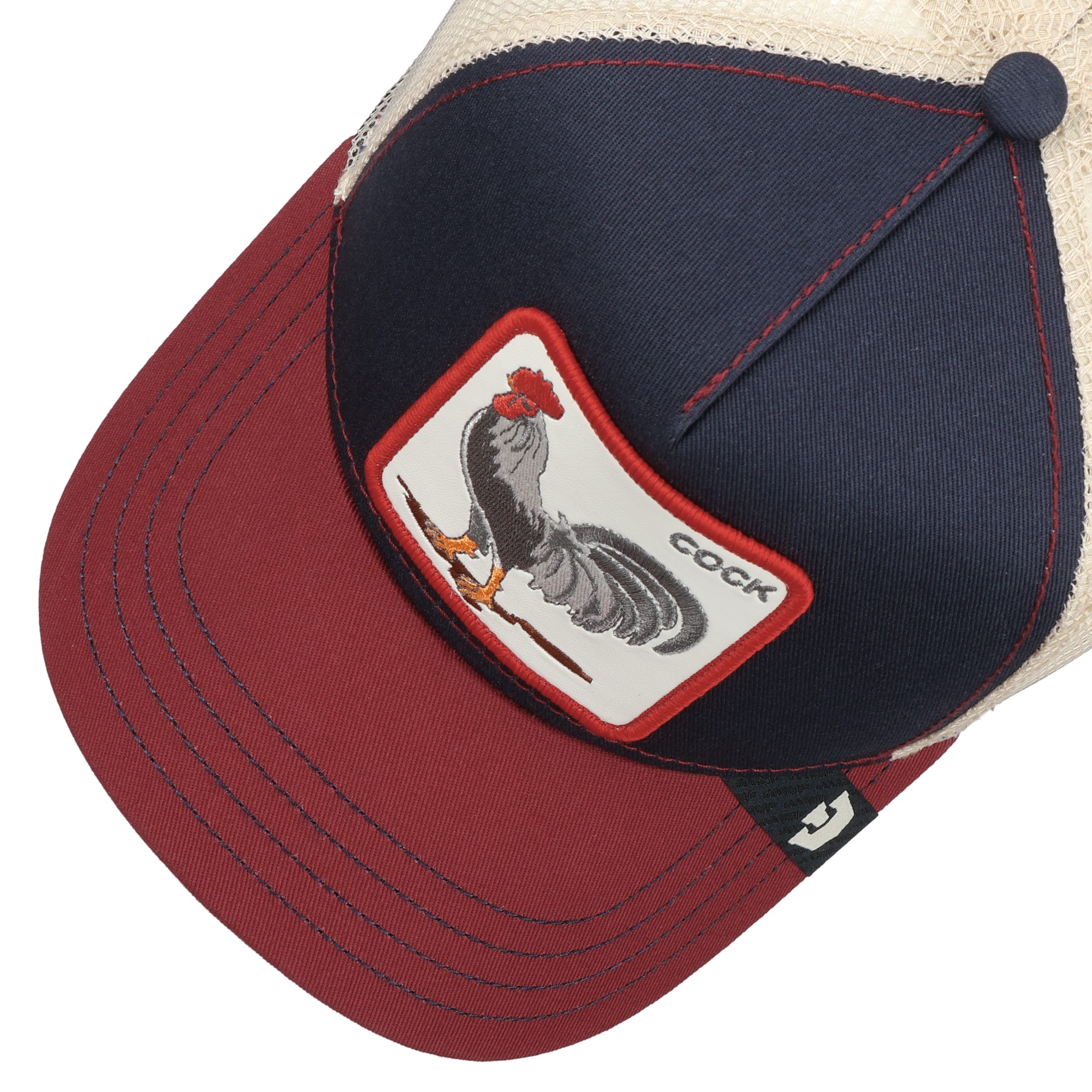 Casquette Trucker Goorin Bros Rooster Fan Institute - Maille Snapback, Blanc, Unisexe Adulte
