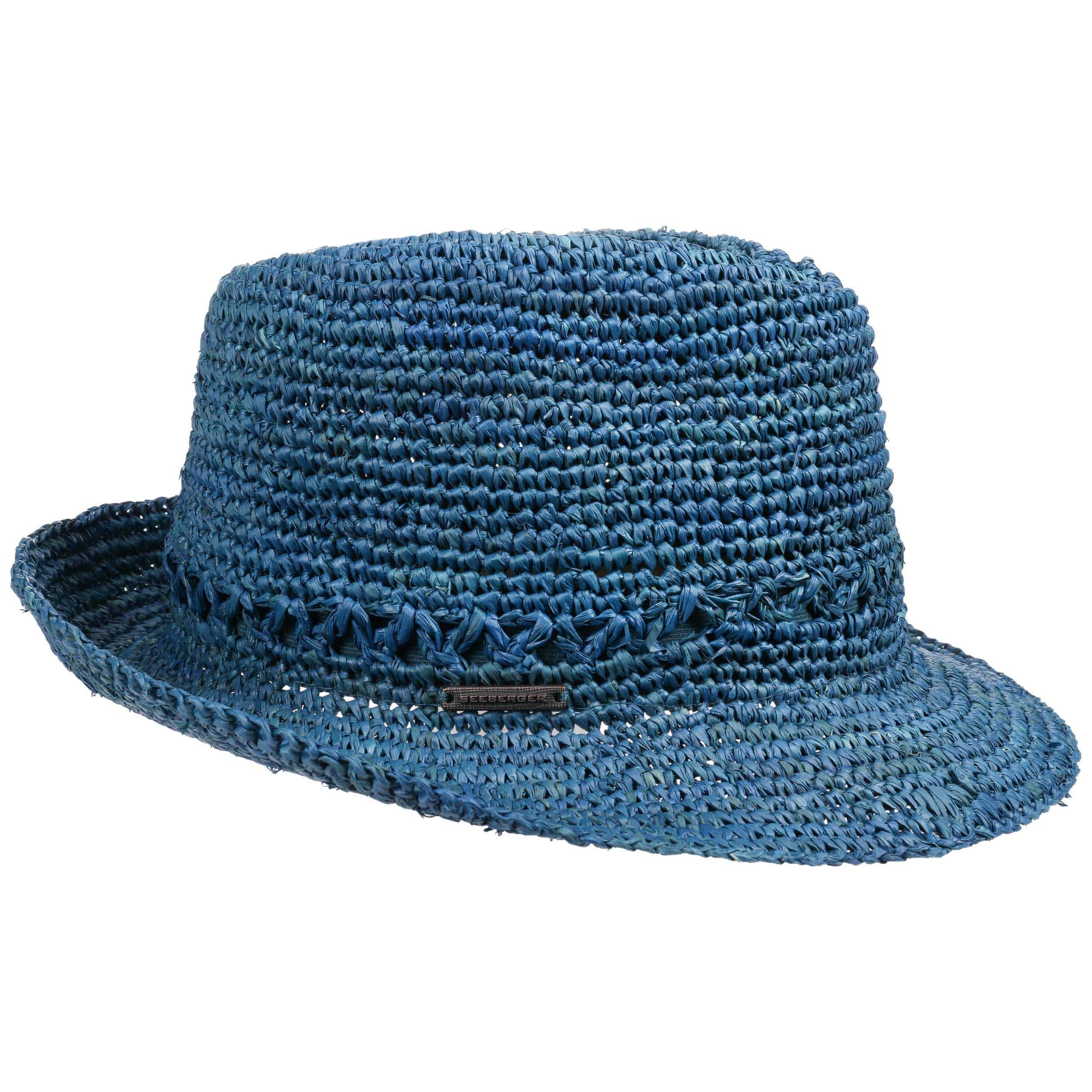 19+ Rib Crochet Hat Crochet Trilby Raffia Hat by Seeberger - £19.95