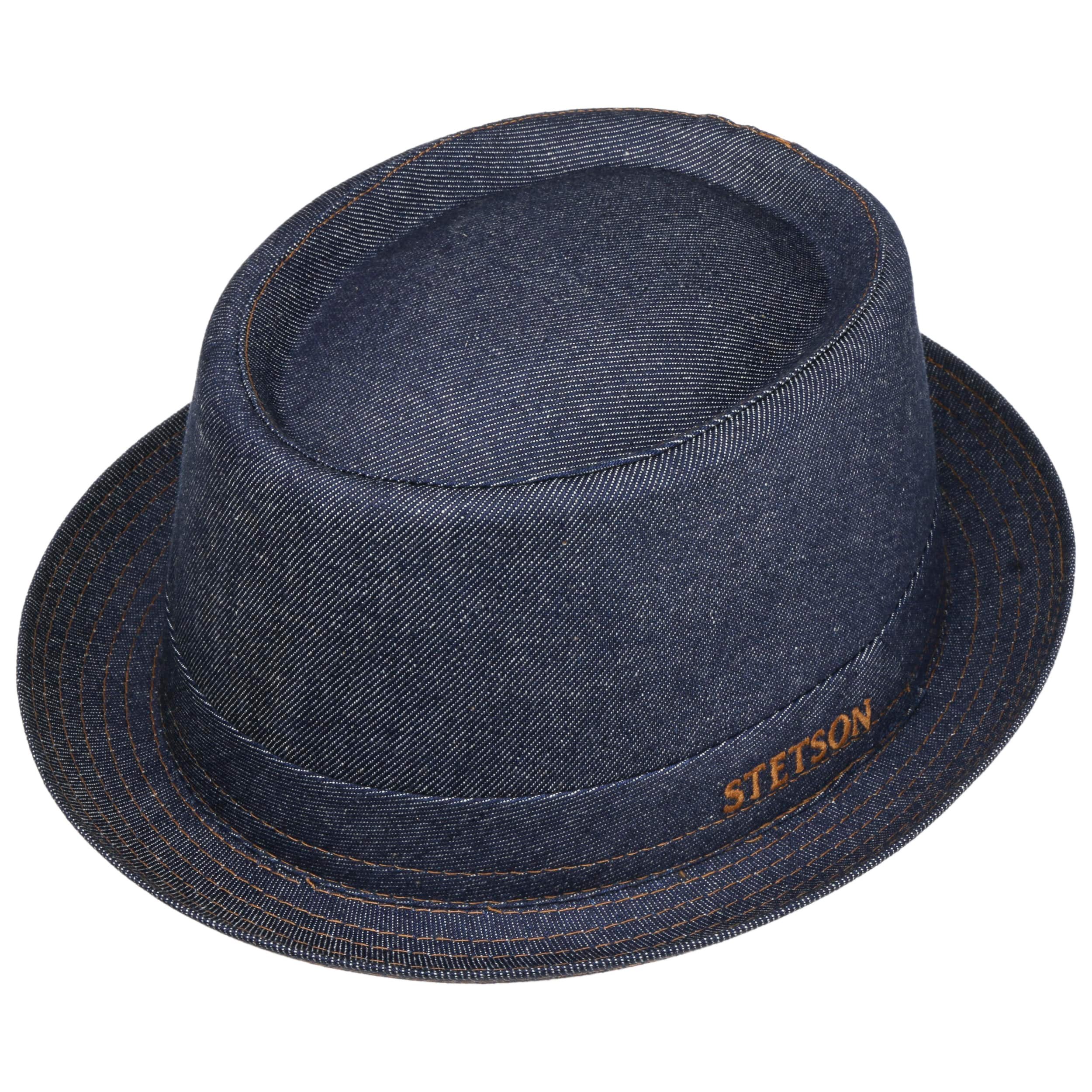 Gemaakt In Italië Stetson Pork Pie Hoed Van Denim – Duurzame Jeans Zonnehoed Met Voering, Voor Lente/zomer Stetson Duurzaam Katoen Italiaans Zonnehoed