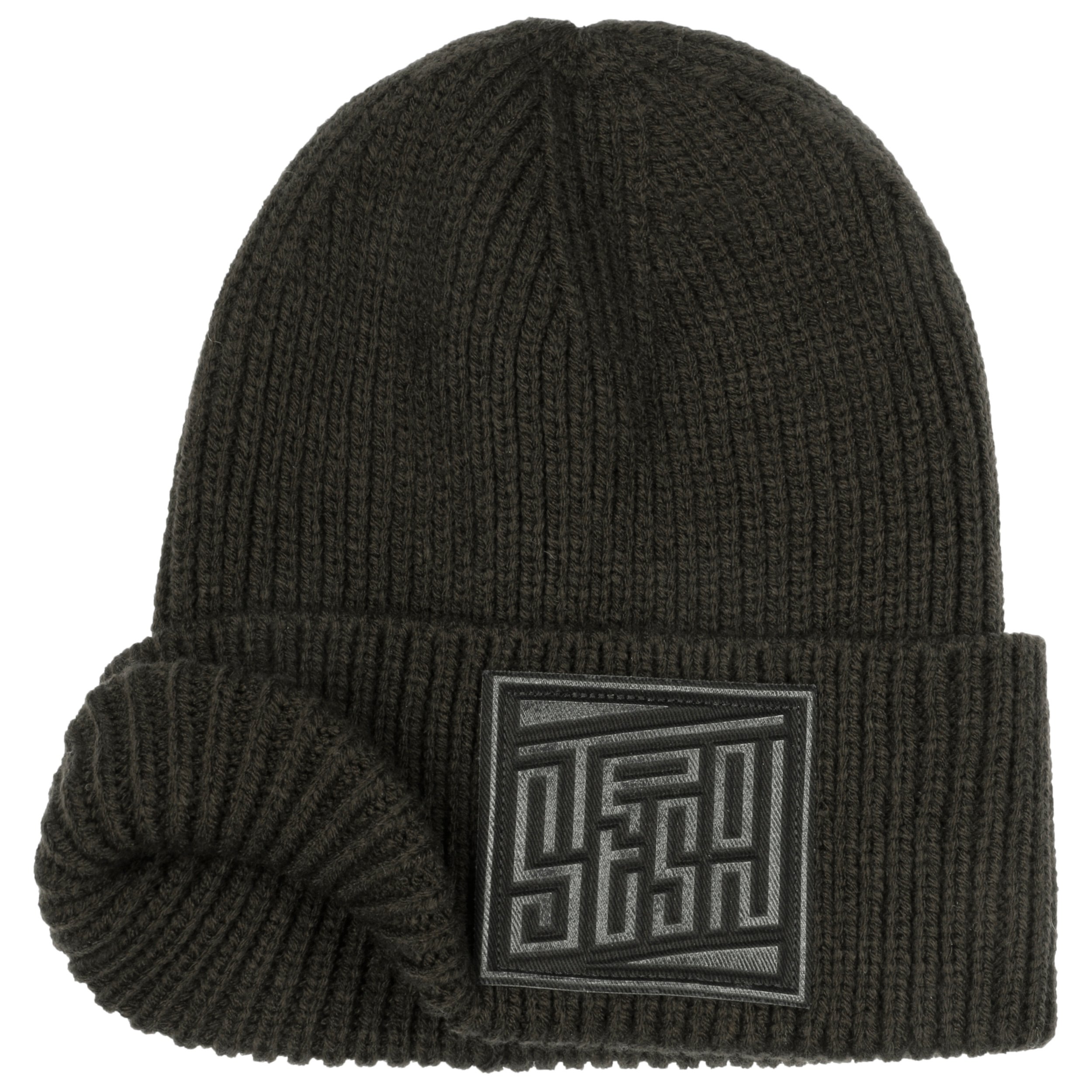 Embossed Badge Beanie with Cuff by 