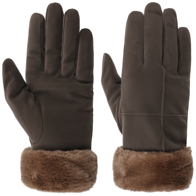 Lucie | Leather Glove with Faux Fur Cuff 