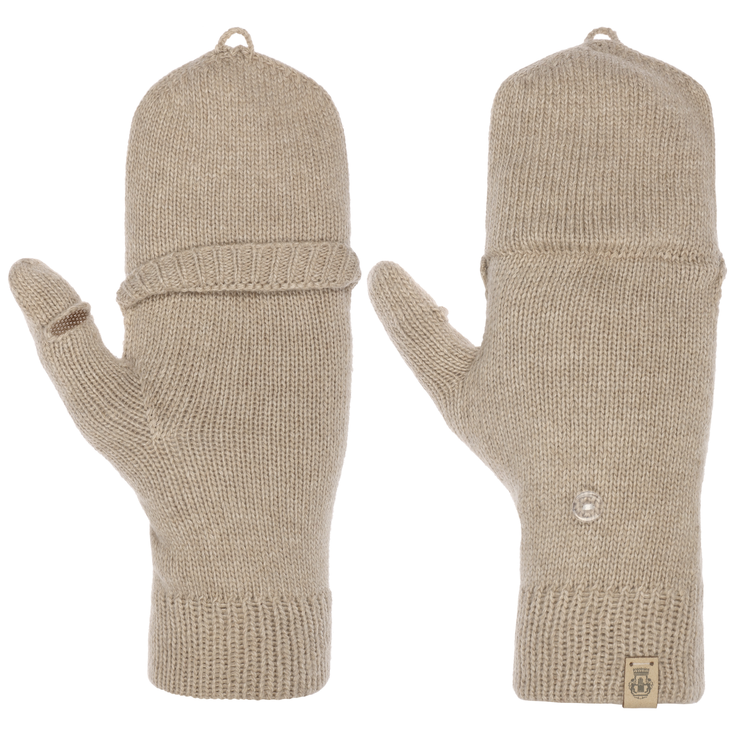 Wool Fingerless Gloves Oatmeal