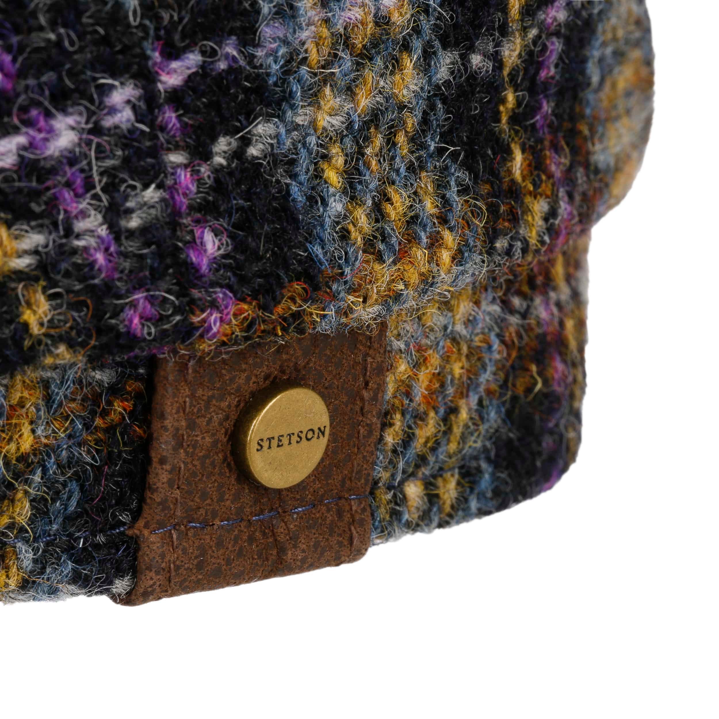 Coppola Stetson Kent Check Harris Tweed Uomo – Berretto Piatto In Lana Made In EU, Fodera Cotone, Autunno Inverno