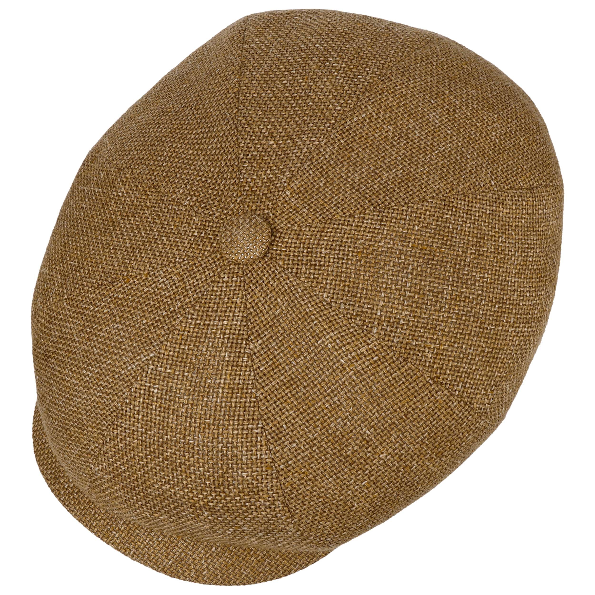 Stetson Hatteras Ellington Pet Dames/Heren - Made in the EU wollen cap flat hat linnen met klep voering voor Zomer/Winter - 56 cm blauw-grijs