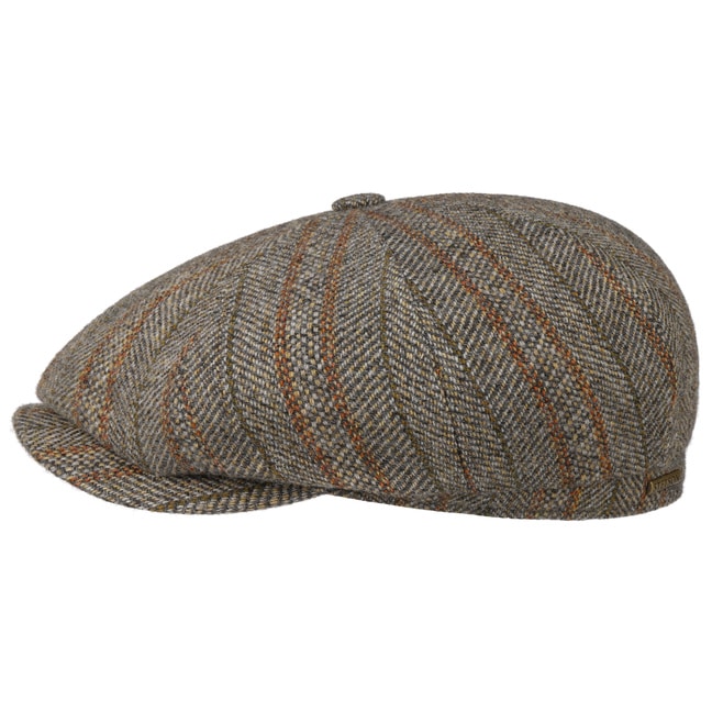 Hatteras Herringbone Stripe Flat Cap by Stetson