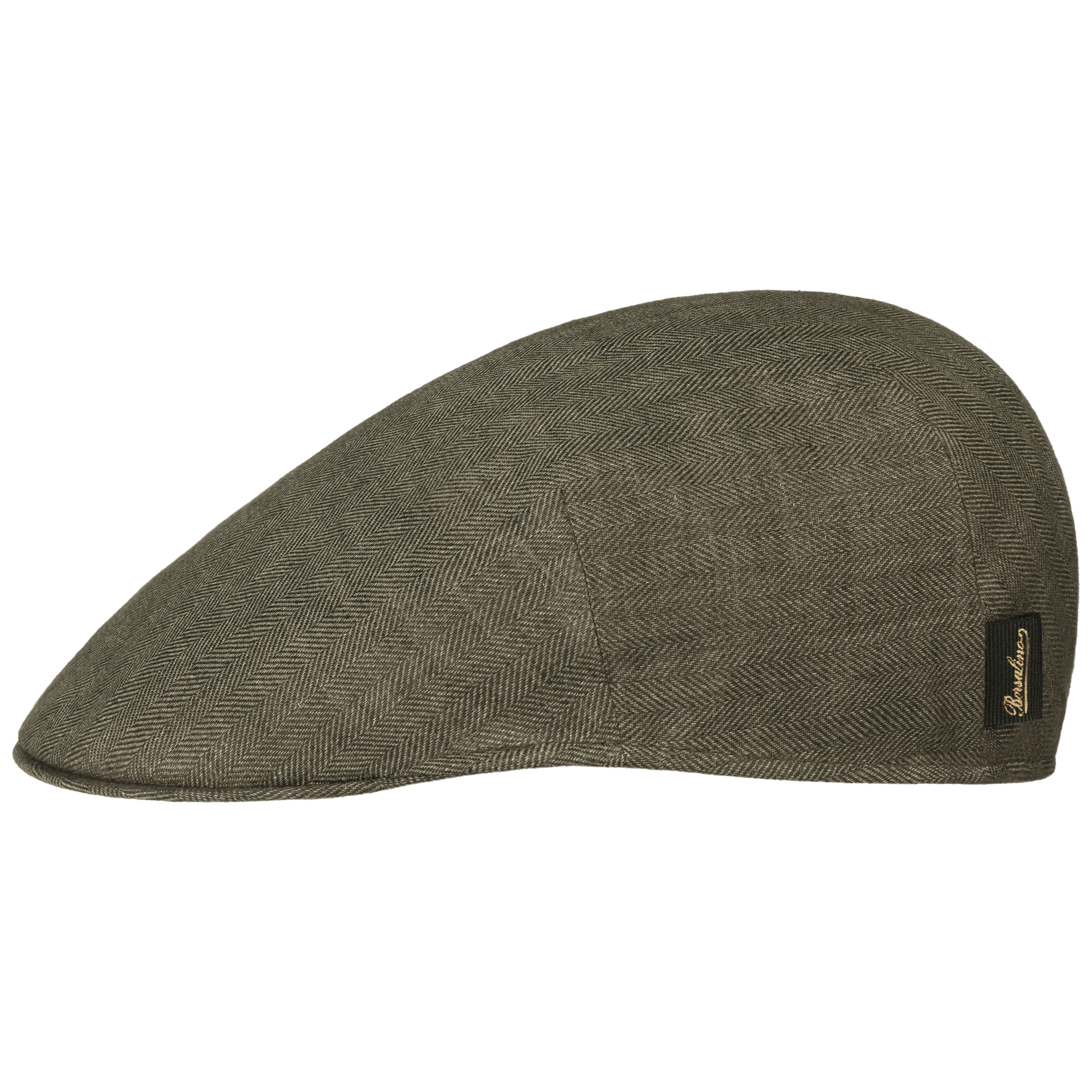 Herringbone Linen Flat Cap by Borsalino - £146.95