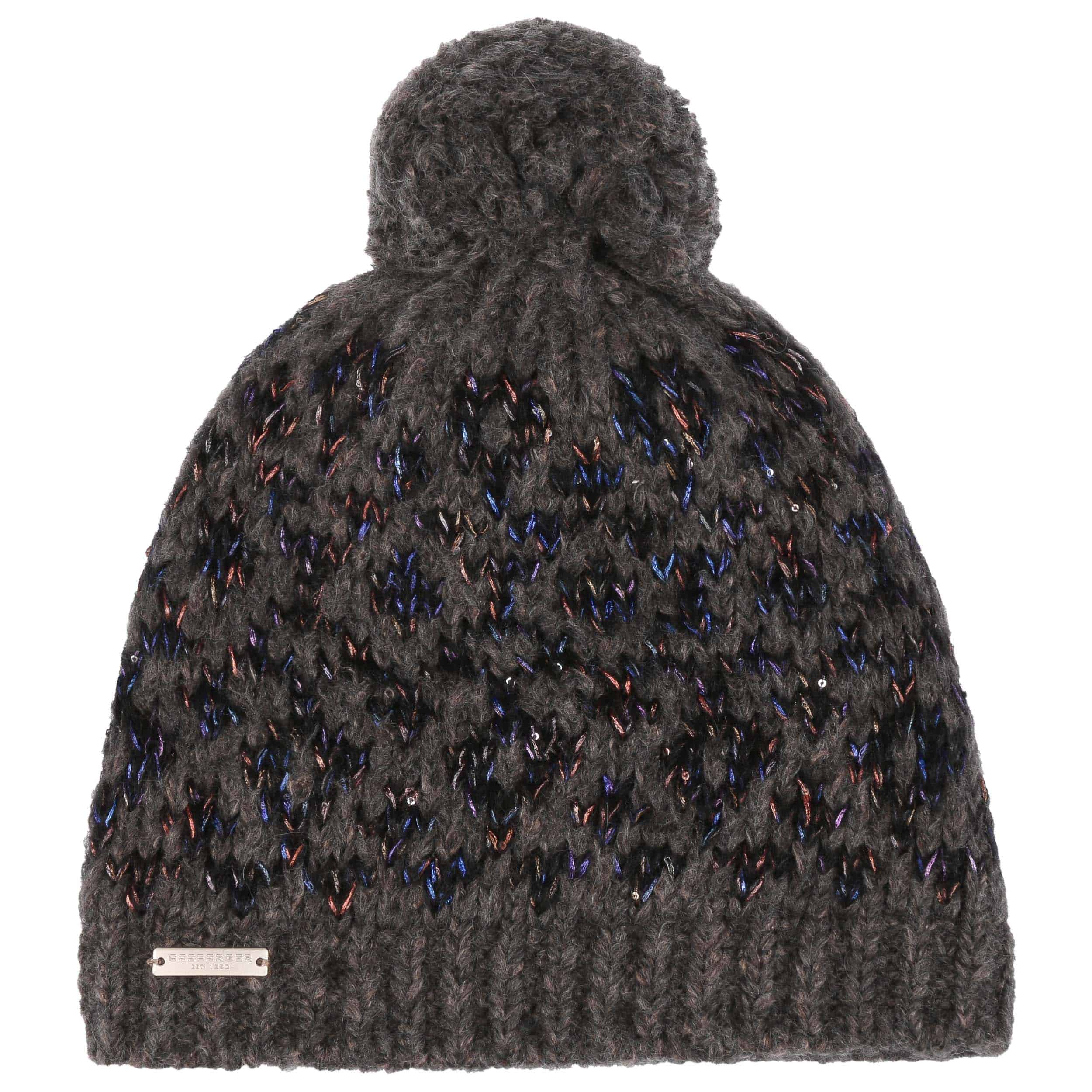 Jacquard Glitter Bobble Hat by Seeberger