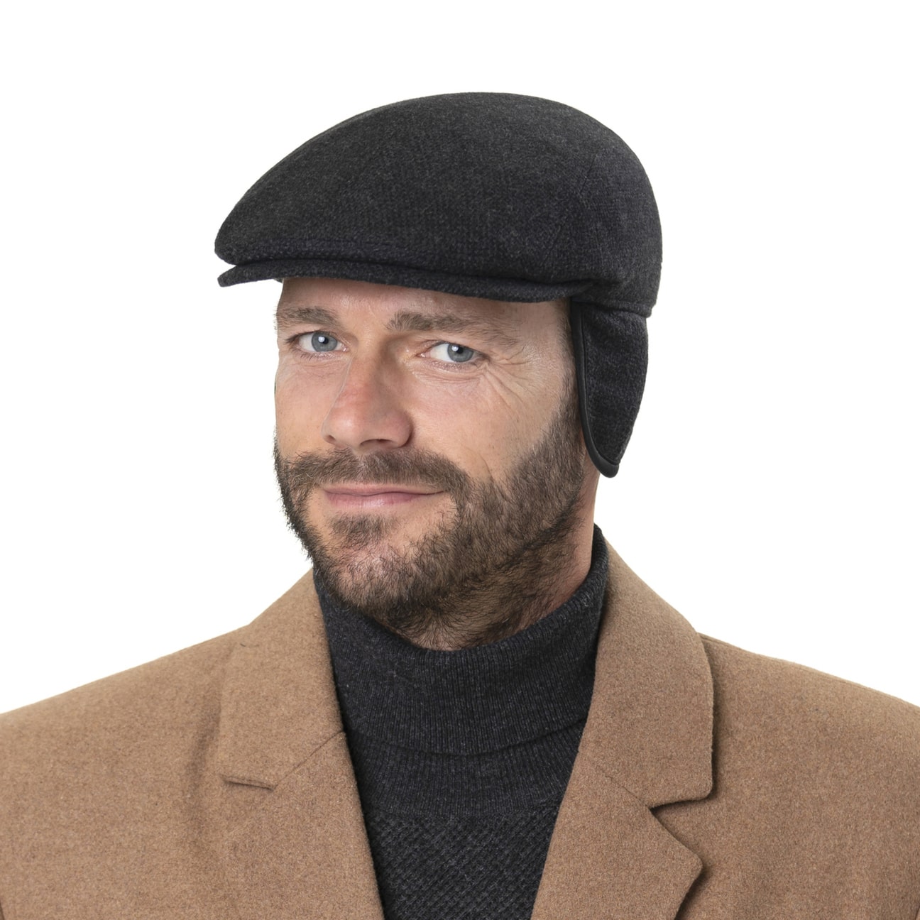 John Wool Flat Cap with Ear Flaps by Lierys £60.95