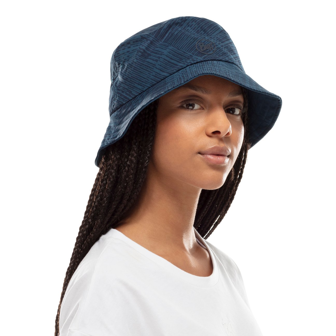 ganni seersucker check hat