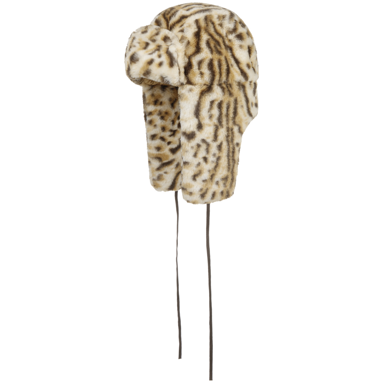 国内で当店のみ 99CLUB - Leopard Pattern Faux Fur Trapper Hat Kangol Wild Leopard Print Faux Fur Trapper Hat in Brown for
